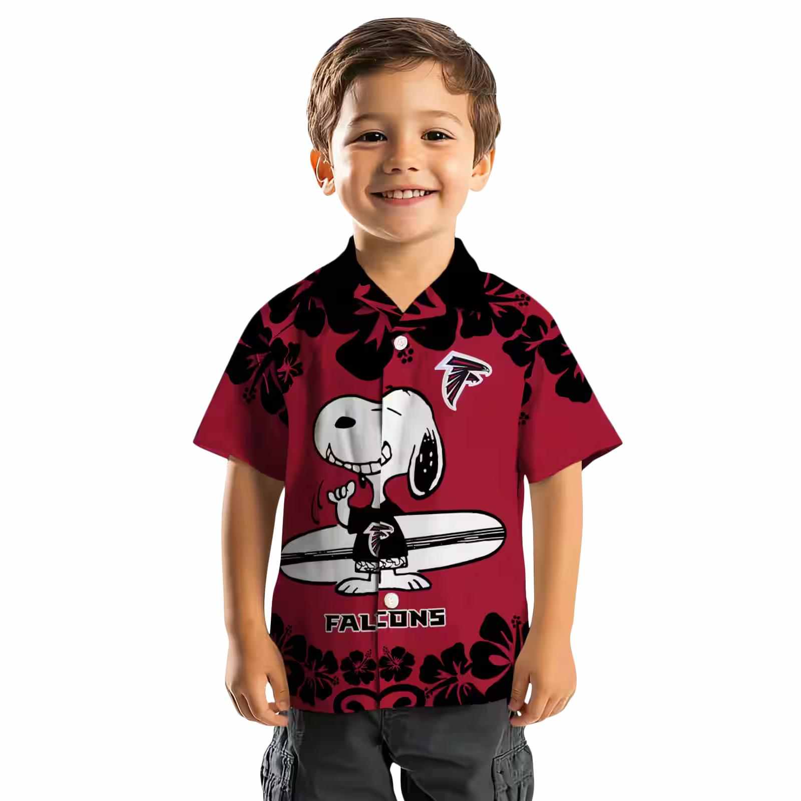 atlanta falcons snoopy surf red white hawaiian shirt top rated