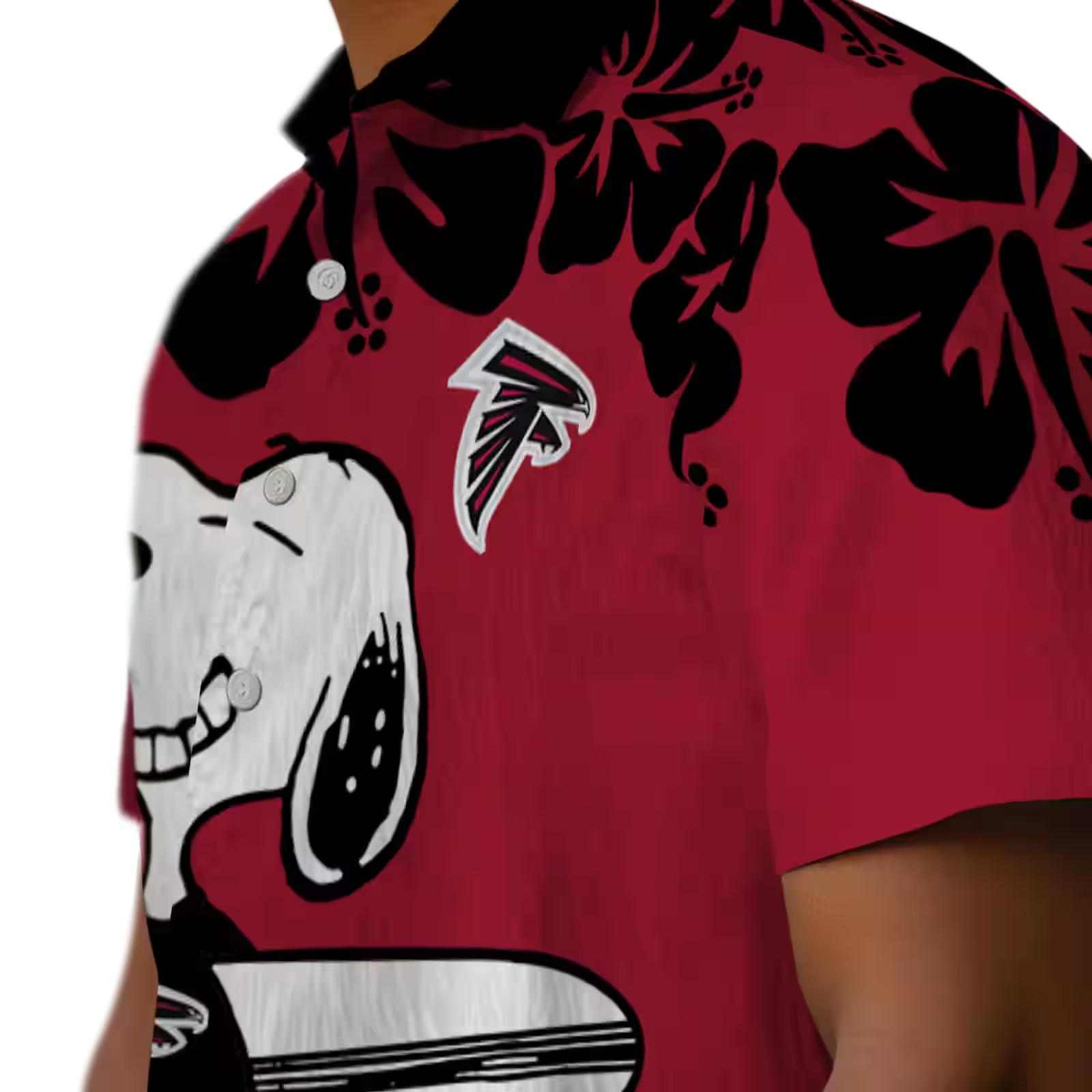 atlanta falcons snoopy surf red white hawaiian shirt trendy