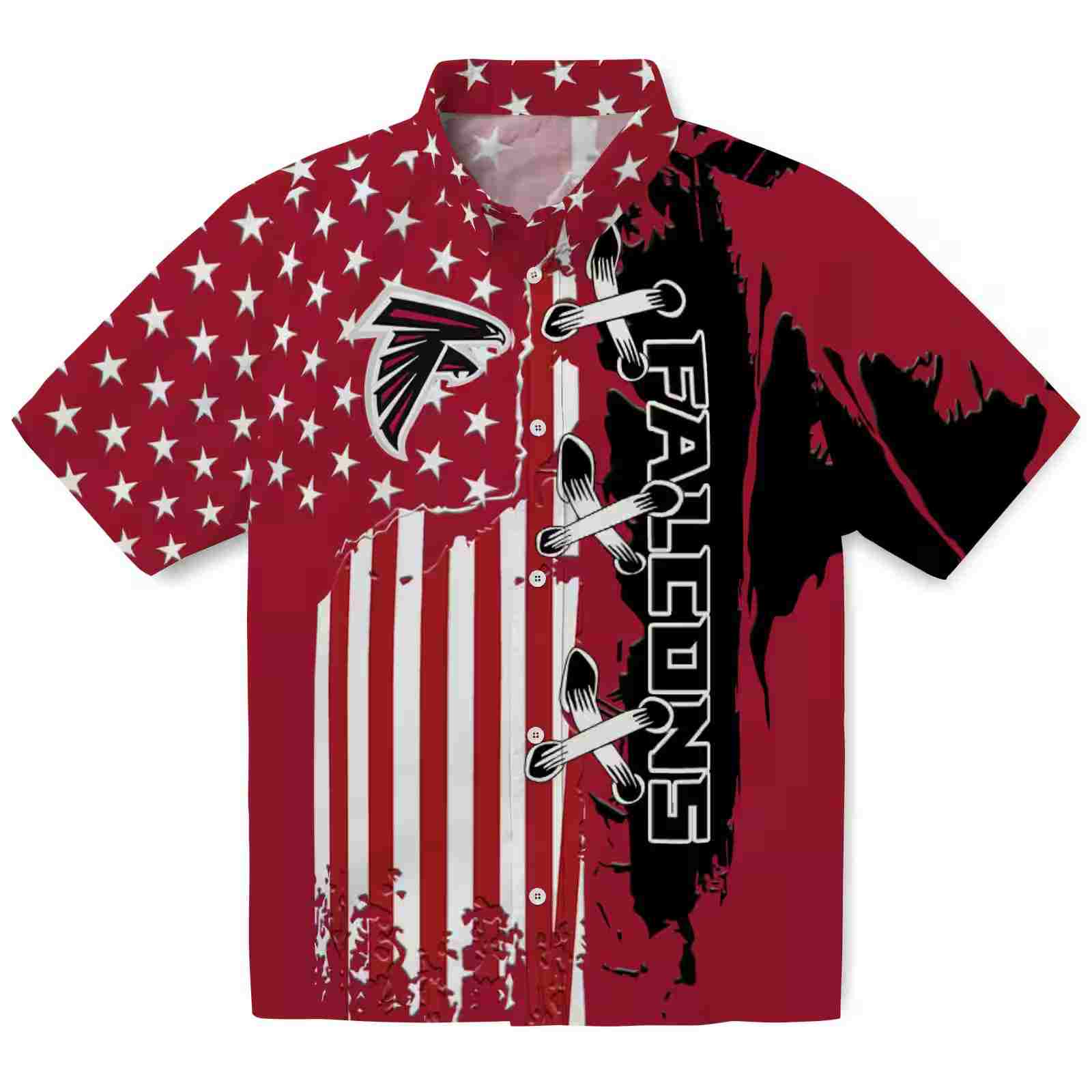 Atlanta Falcons Stitched Flag Red Hawaiian Shirt