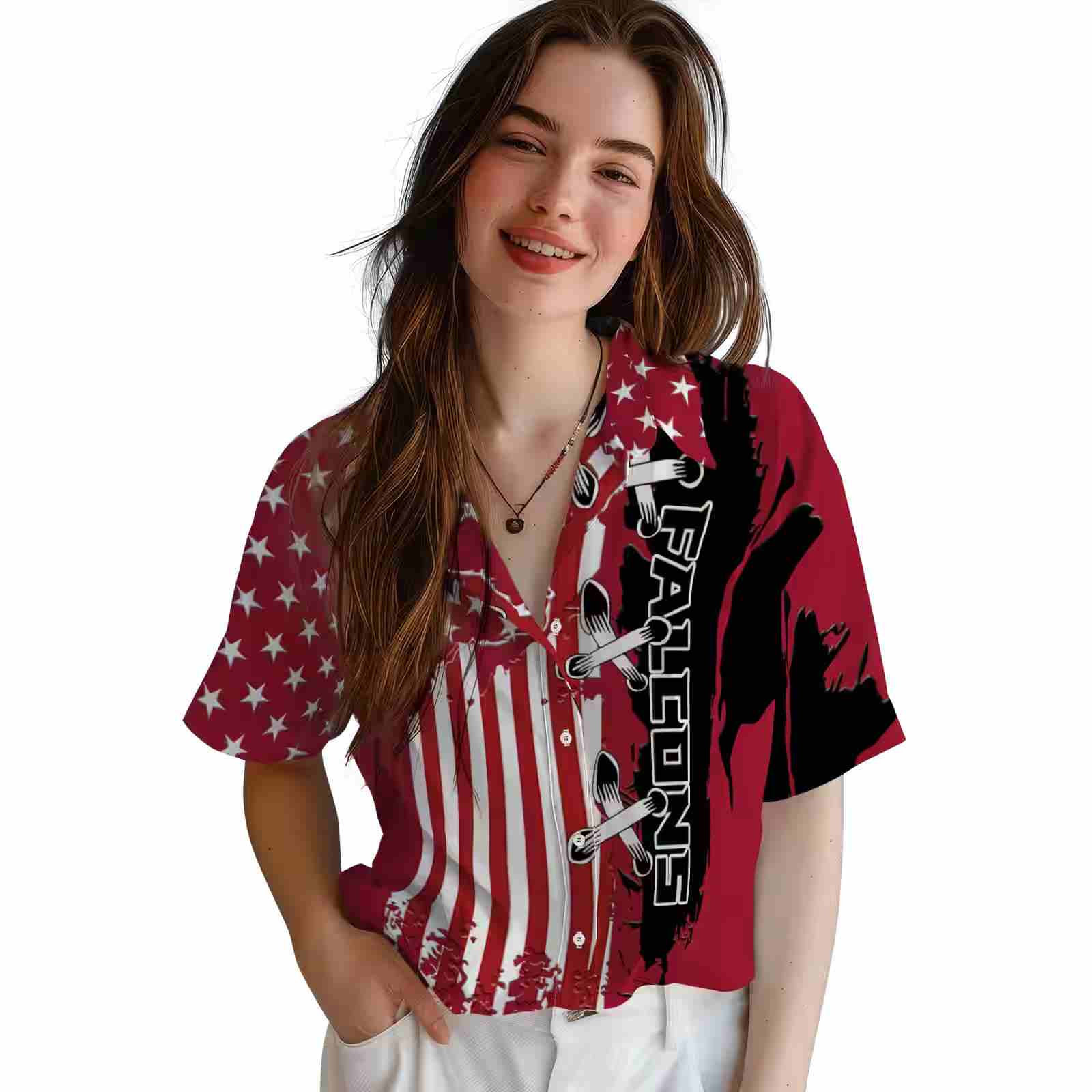 atlanta falcons stitched flag red hawaiian shirt latest model