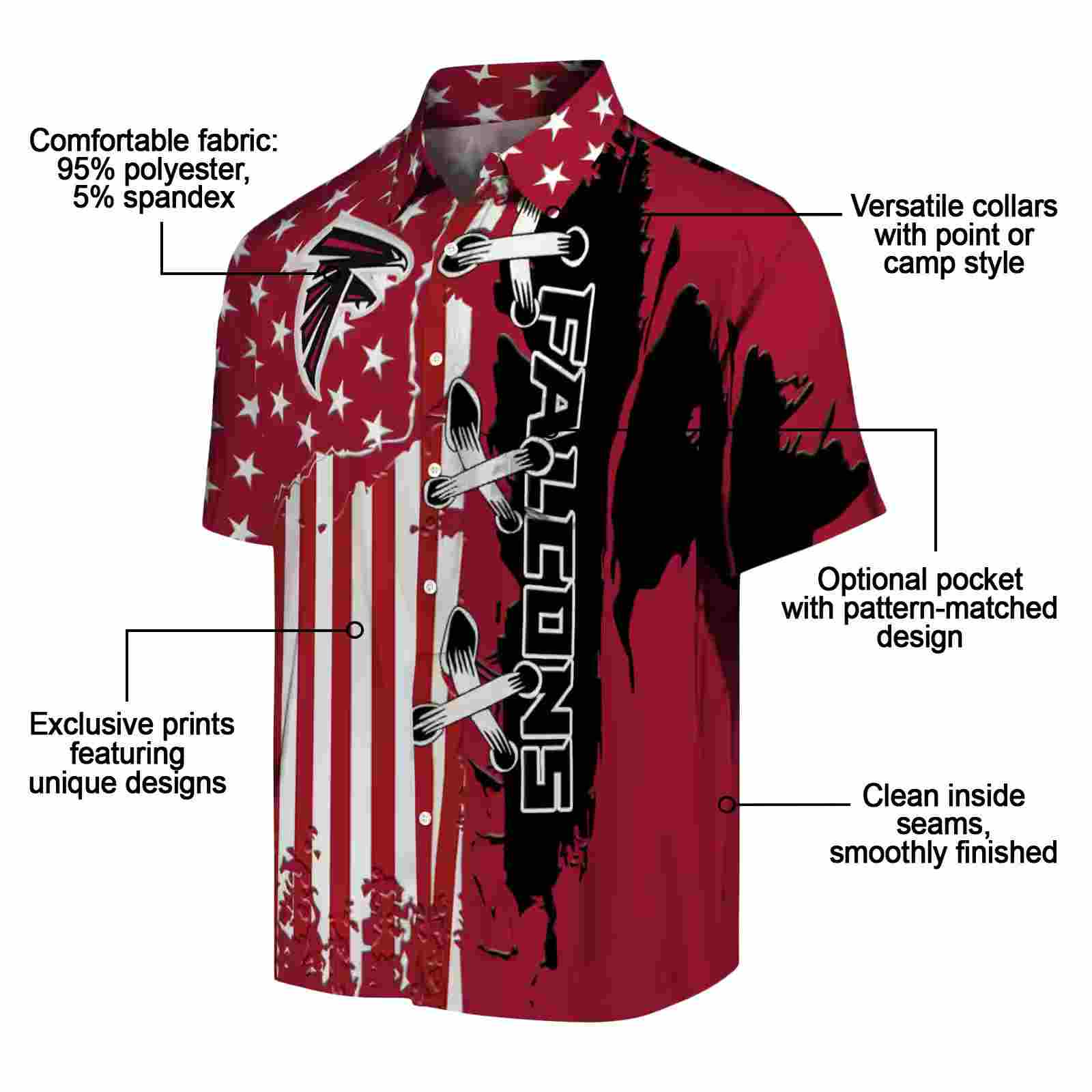 atlanta falcons stitched flag red hawaiian shirt new arrival