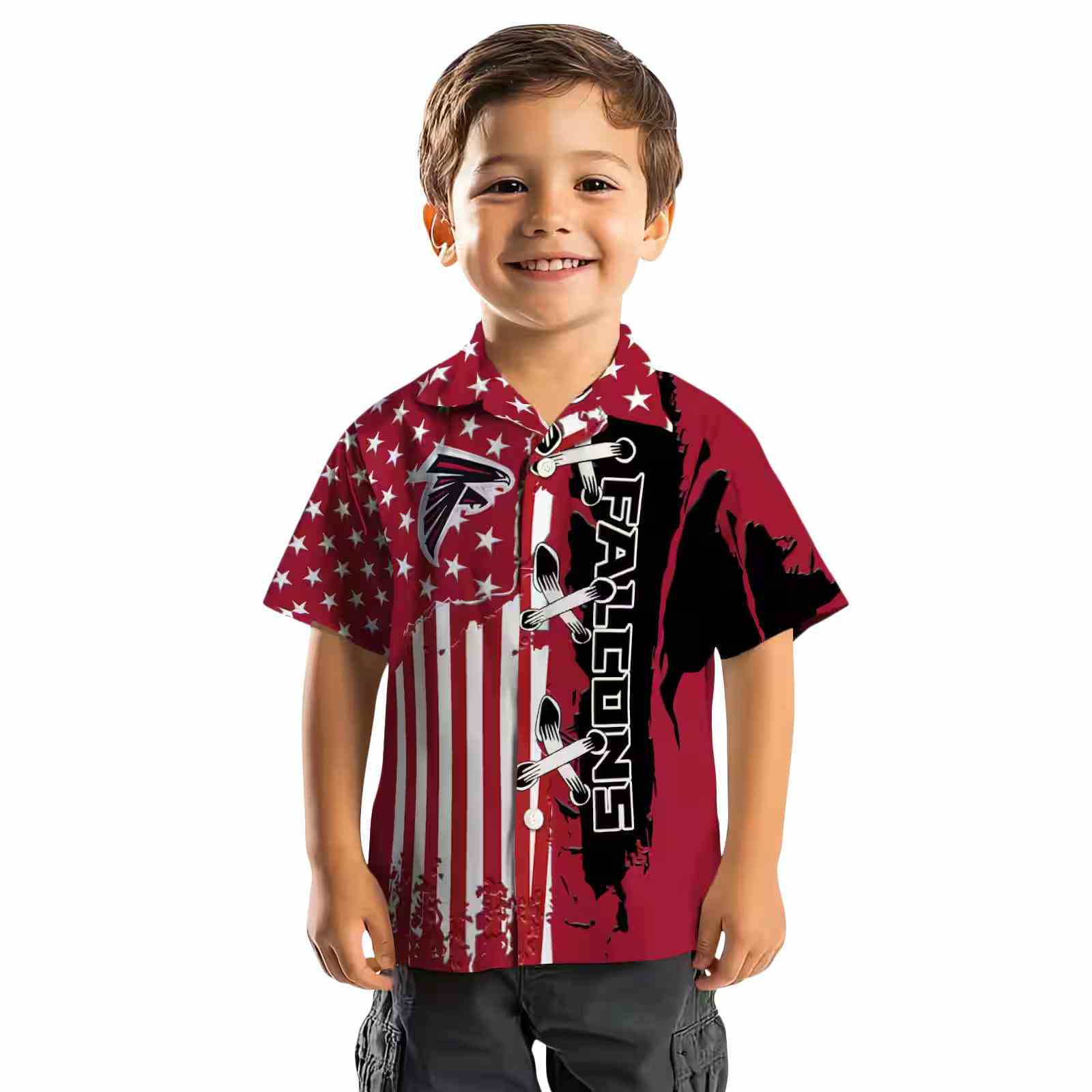 atlanta falcons stitched flag red hawaiian shirt top rated