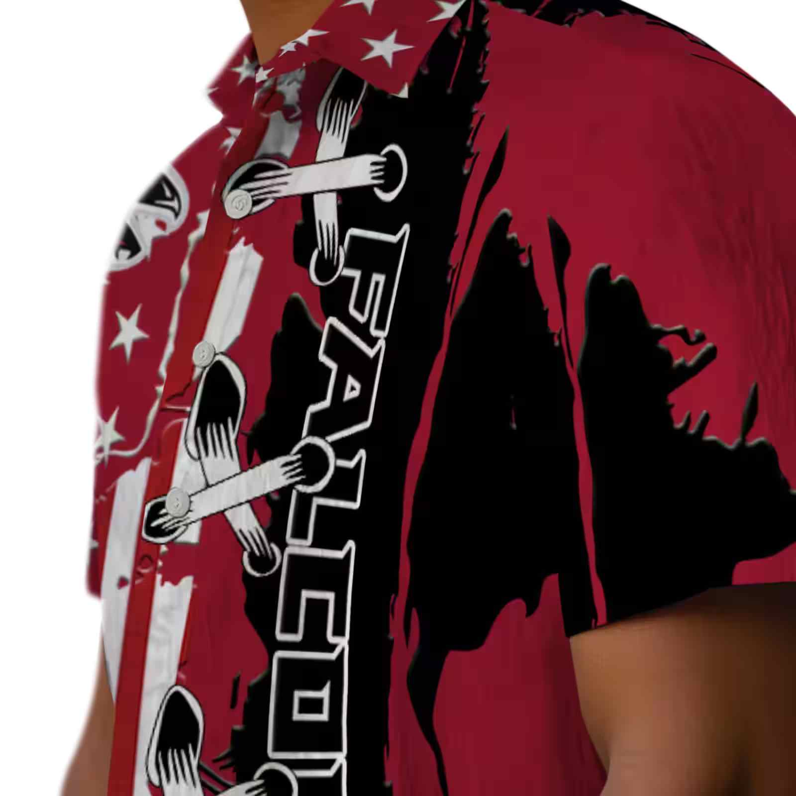 atlanta falcons stitched flag red hawaiian shirt trendy