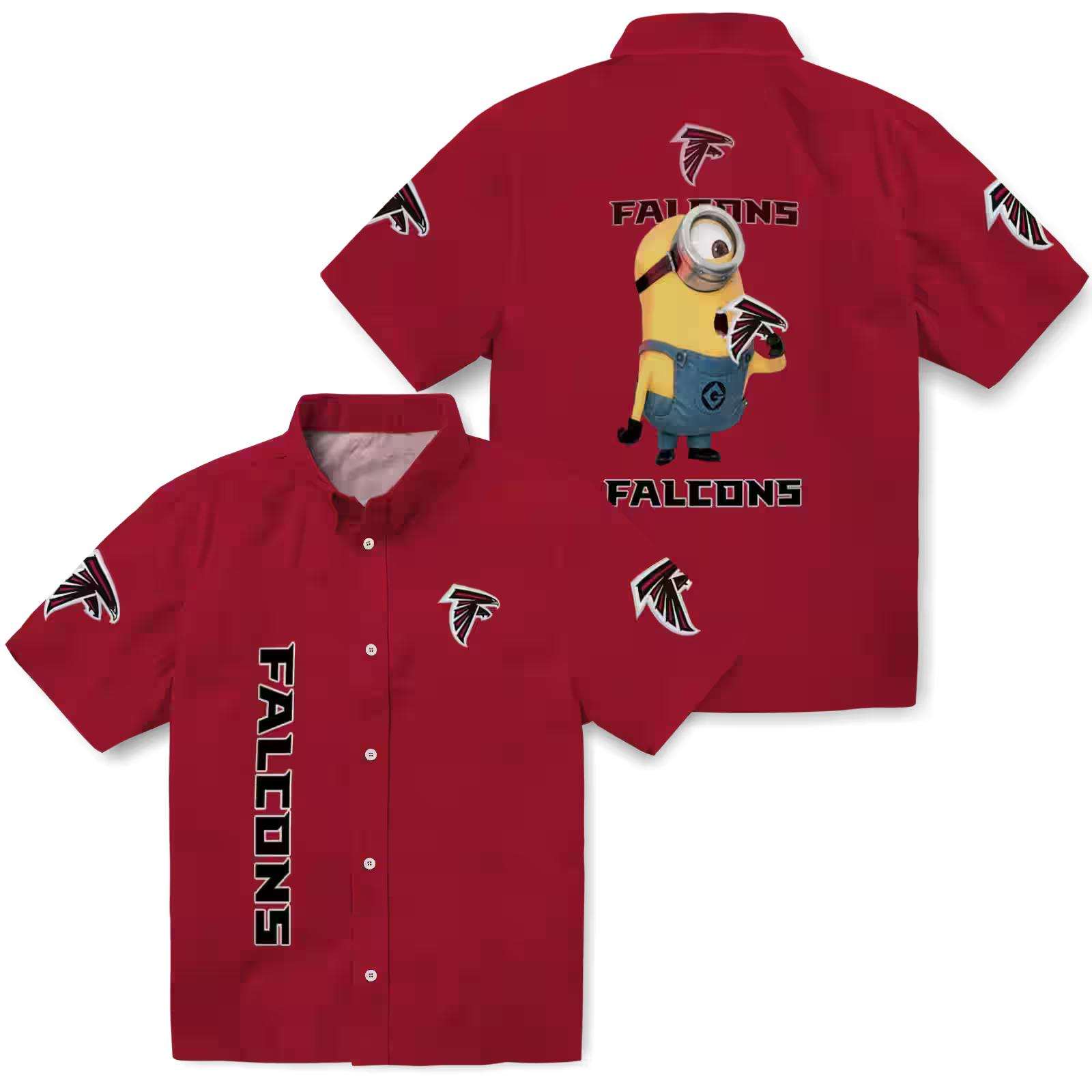 atlanta falcons stuart minion red hawaiian shirt high quality