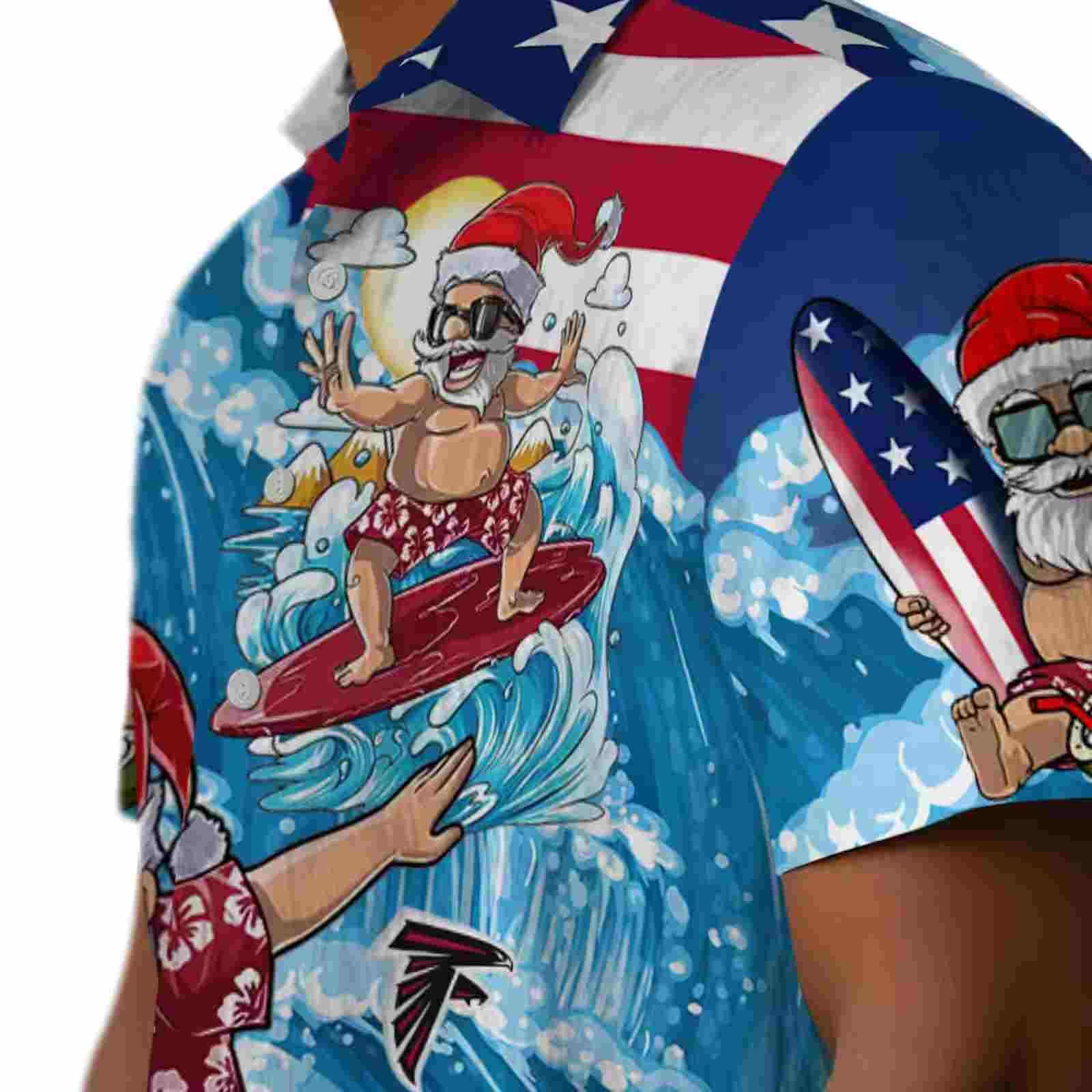 atlanta falcons surfing santa blue hawaiian shirt trendy