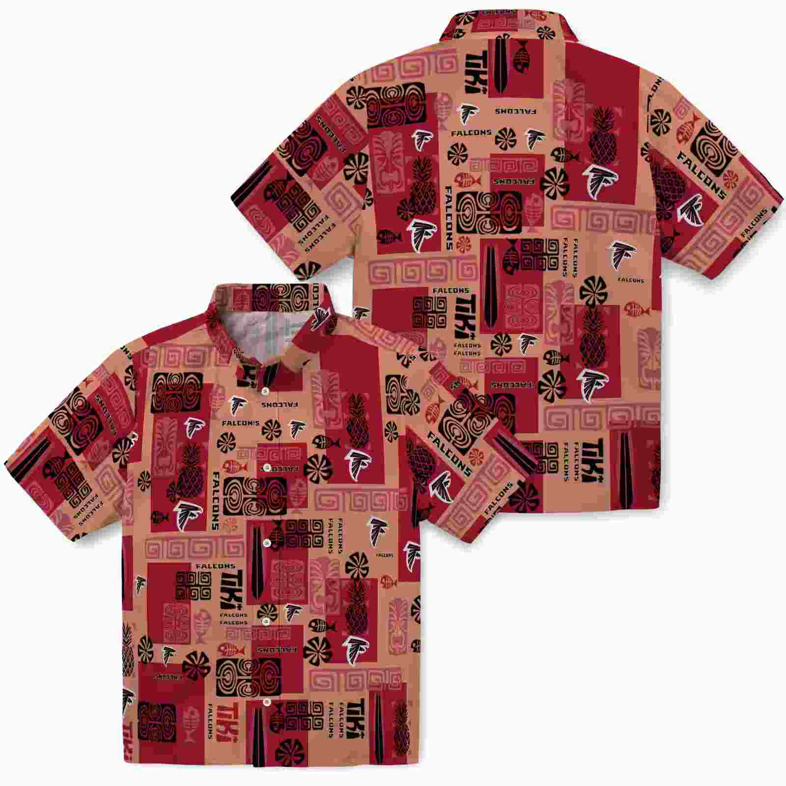 atlanta falcons tribal symbols red hawaiian shirt high quality