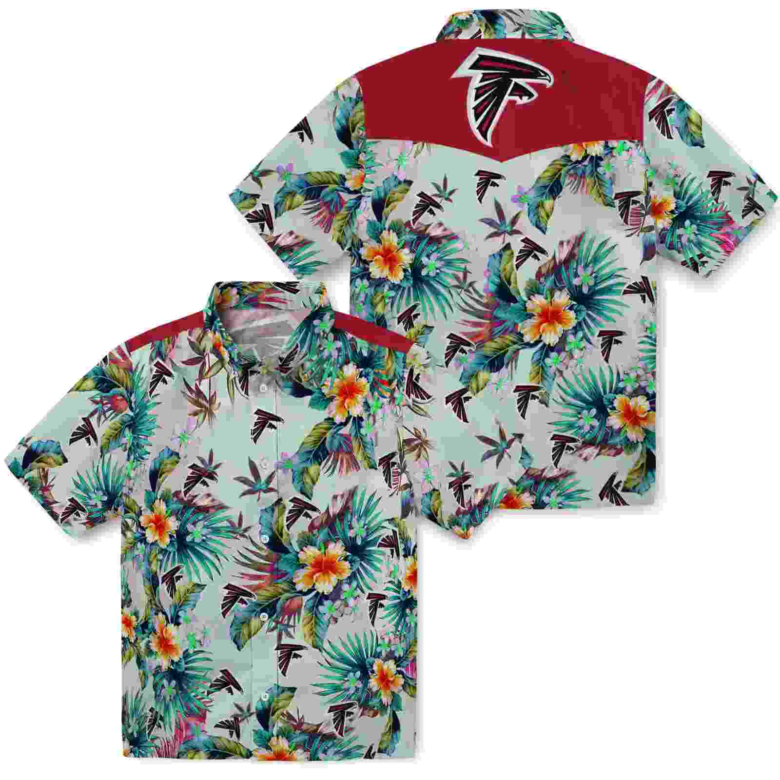 atlanta falcons tropical foliage green hawaiian shirt high quality