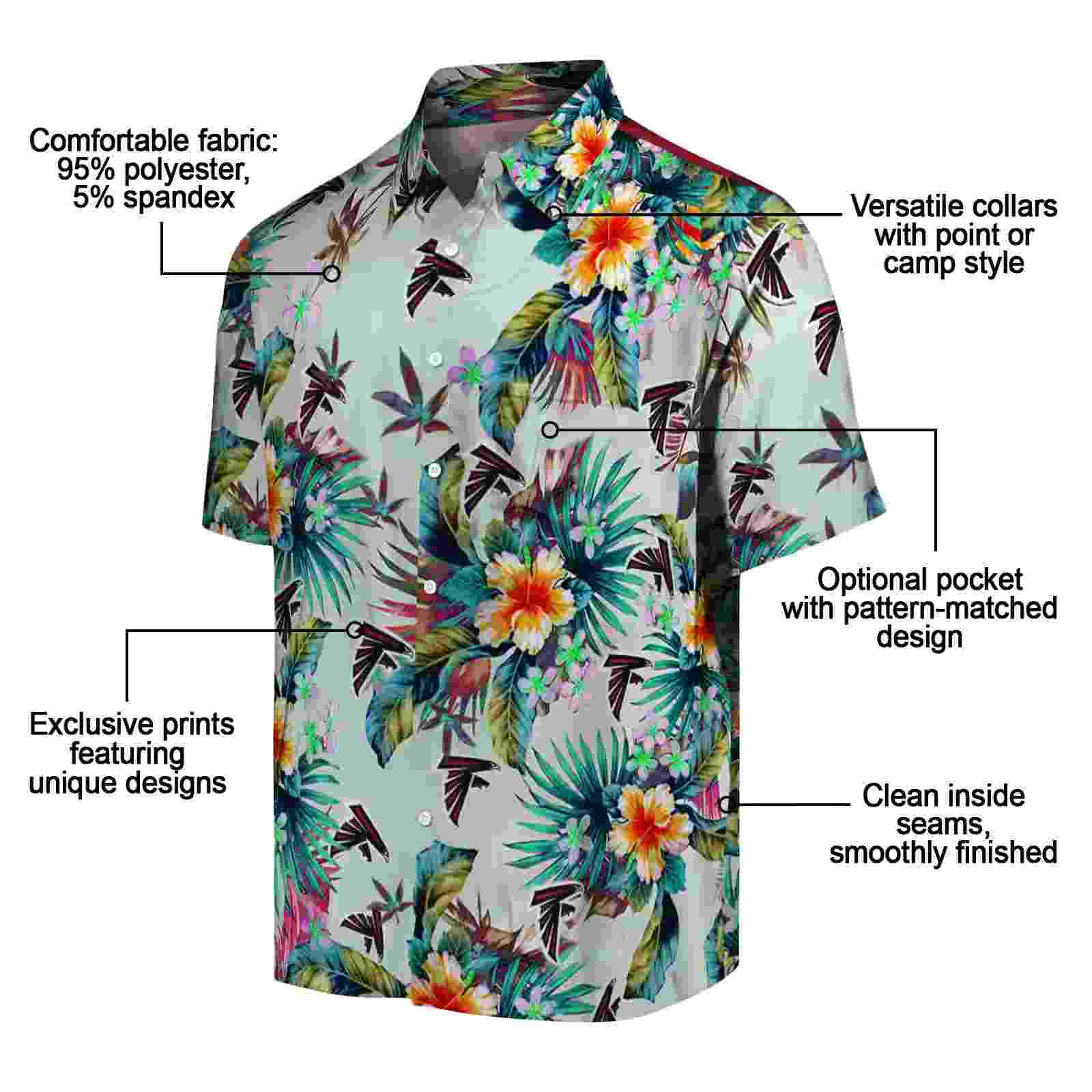 atlanta falcons tropical foliage green hawaiian shirt new arrival