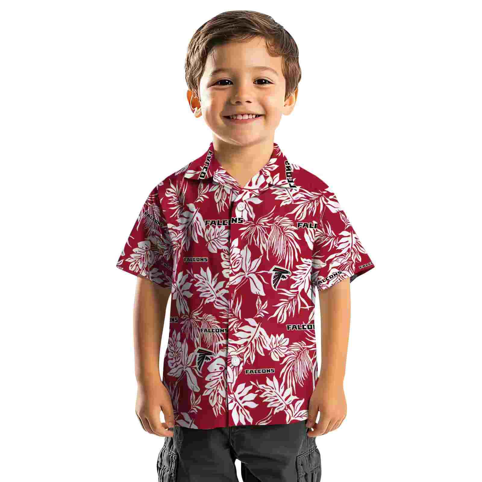 atlanta falcons tropical leaf red white hawaiian shirt top rated