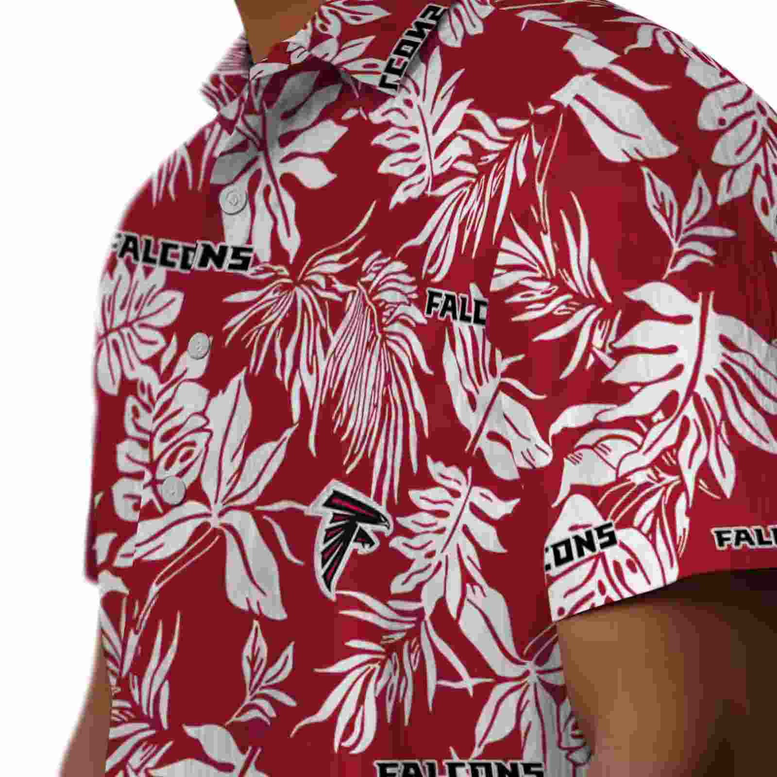 atlanta falcons tropical leaf red white hawaiian shirt trendy