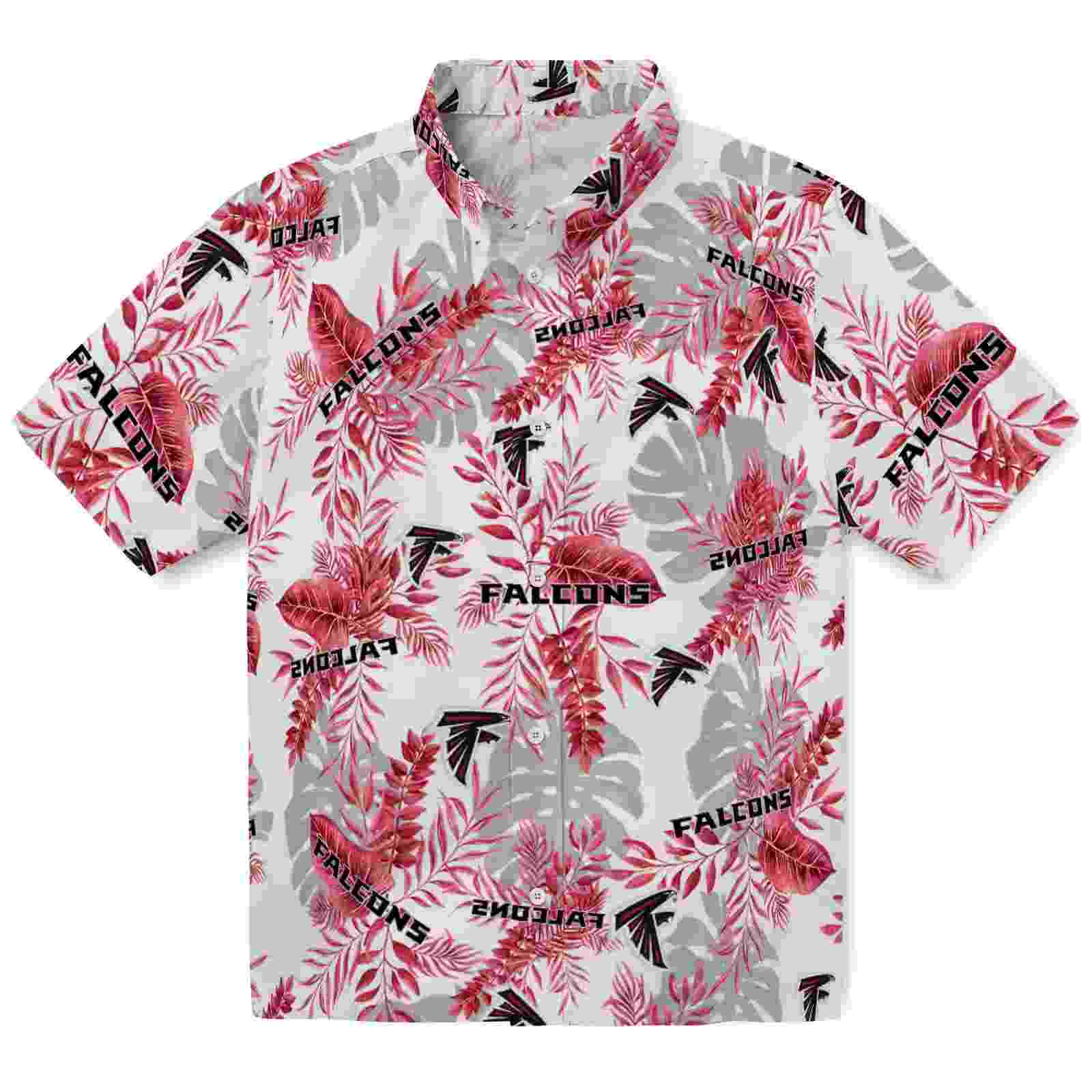 atlanta falcons tropical leaves red white hawaiian shirt best selling