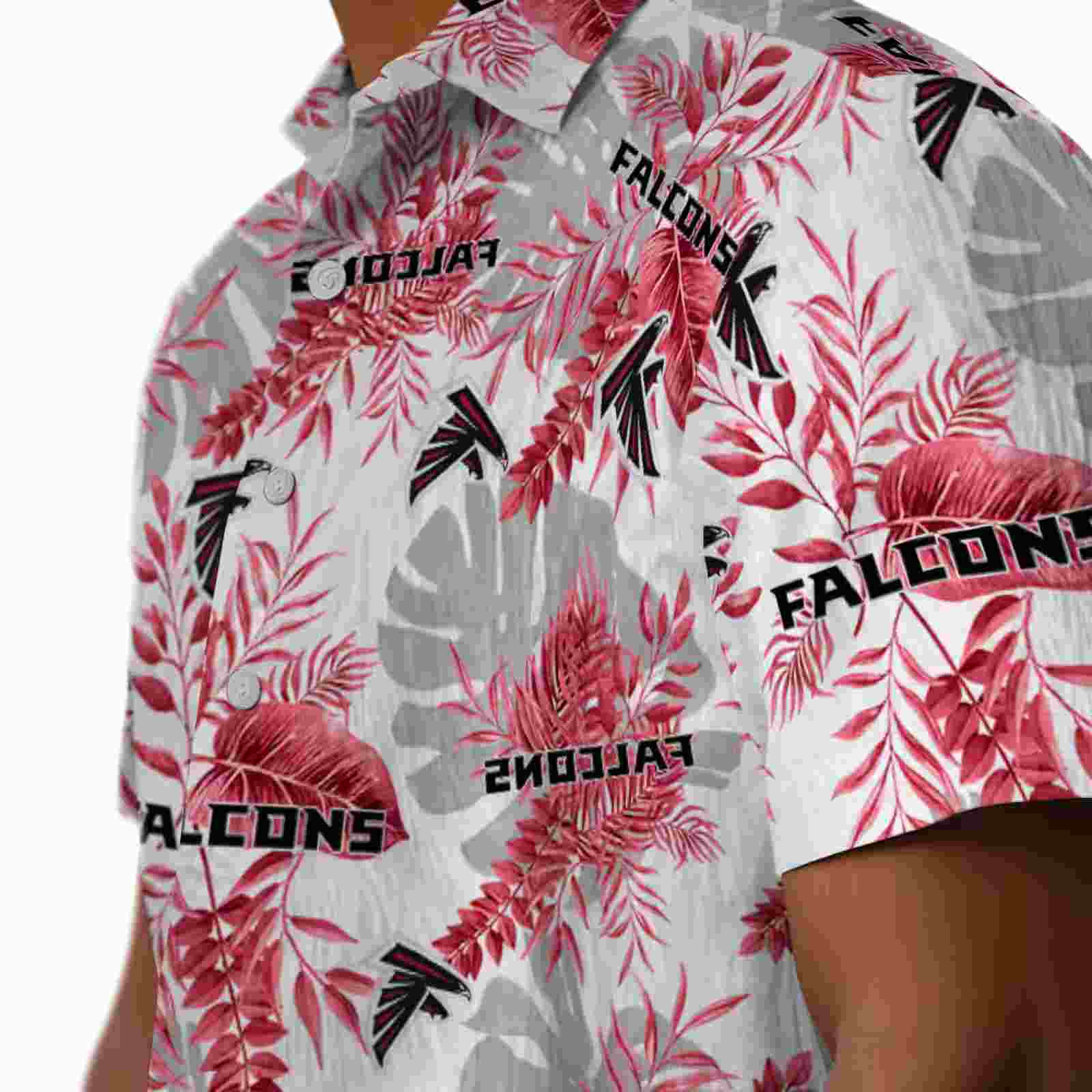 atlanta falcons tropical leaves red white hawaiian shirt trendy