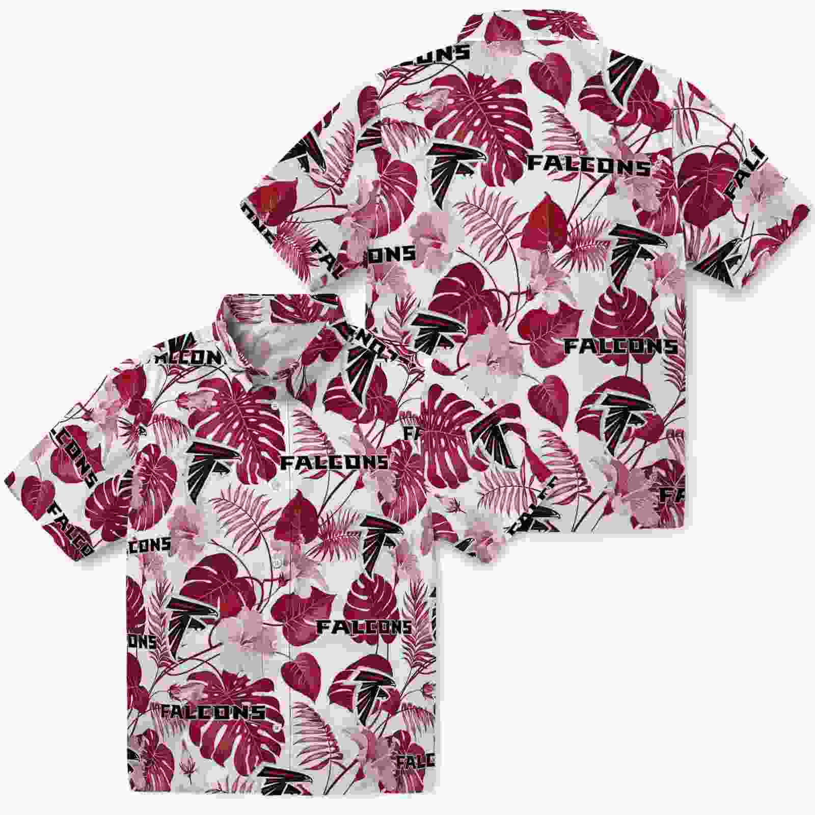 atlanta falcons tropical plants red white hawaiian shirt high quality