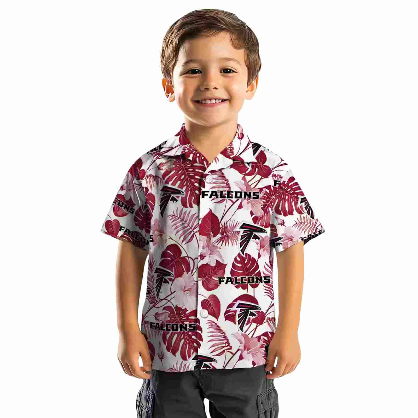 atlanta falcons tropical plants red white hawaiian shirt top rated