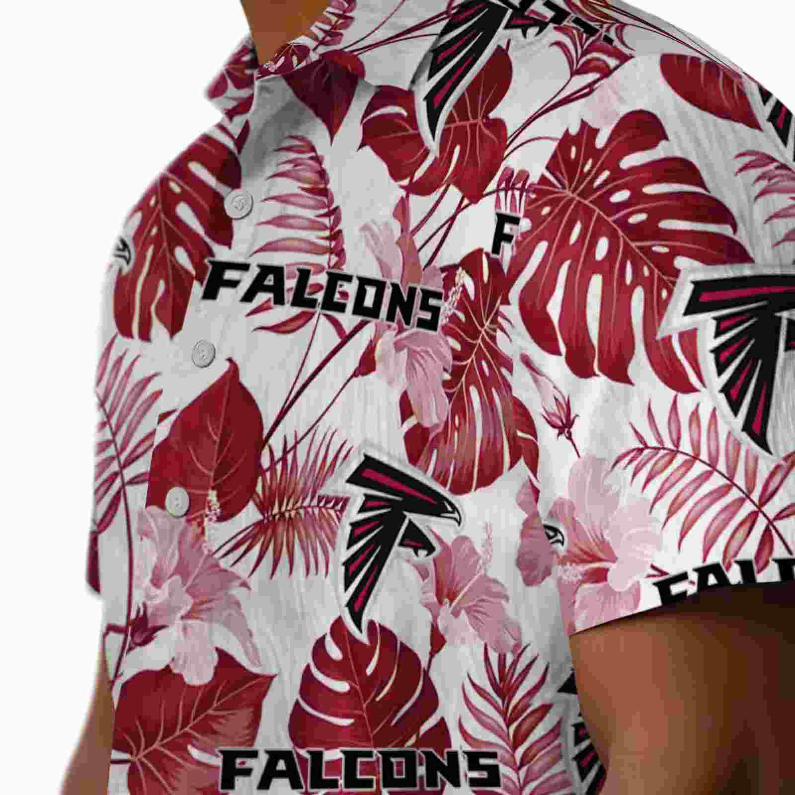 atlanta falcons tropical plants red white hawaiian shirt trendy