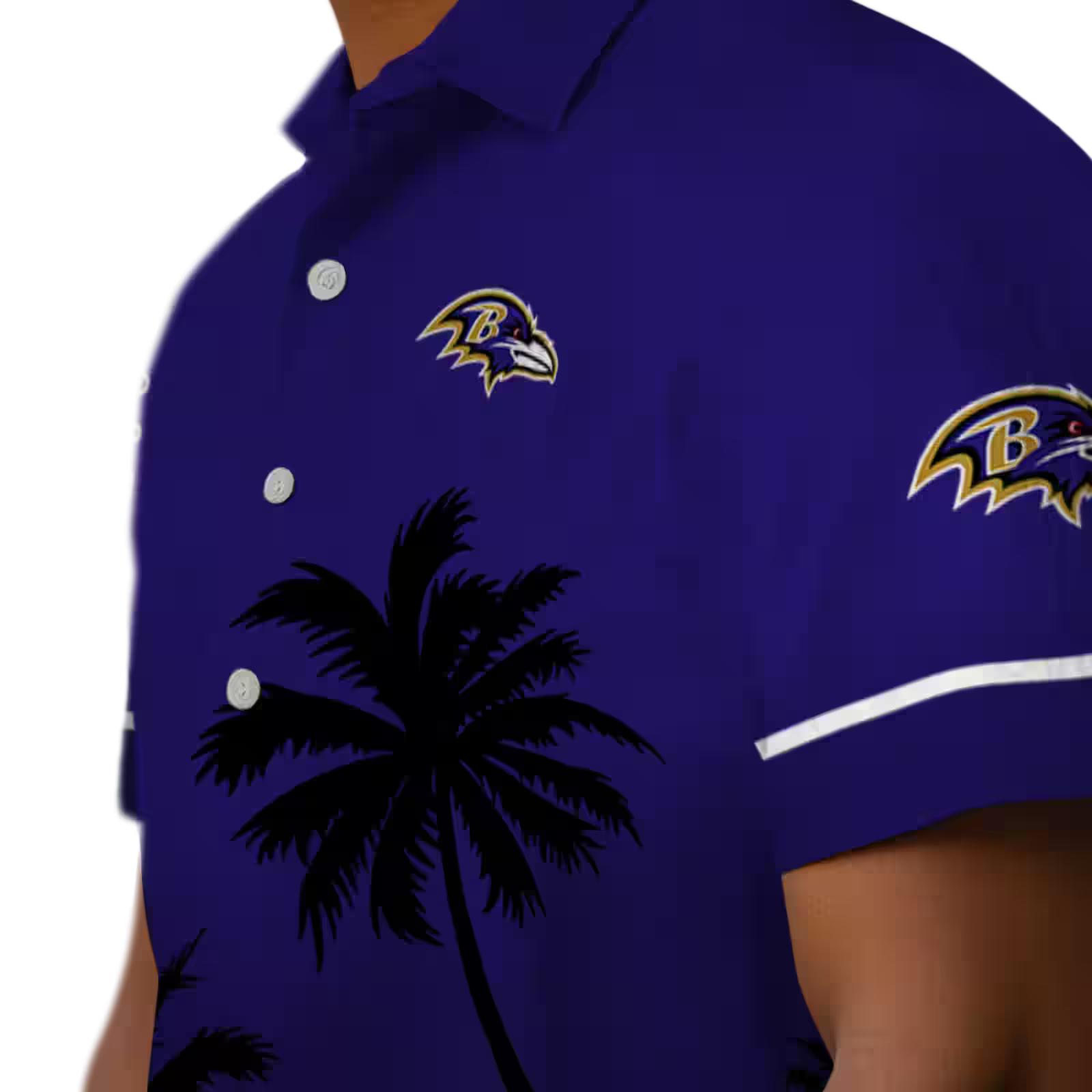 baltimore ravens beach sunset purple black hawaiian shirt trendy