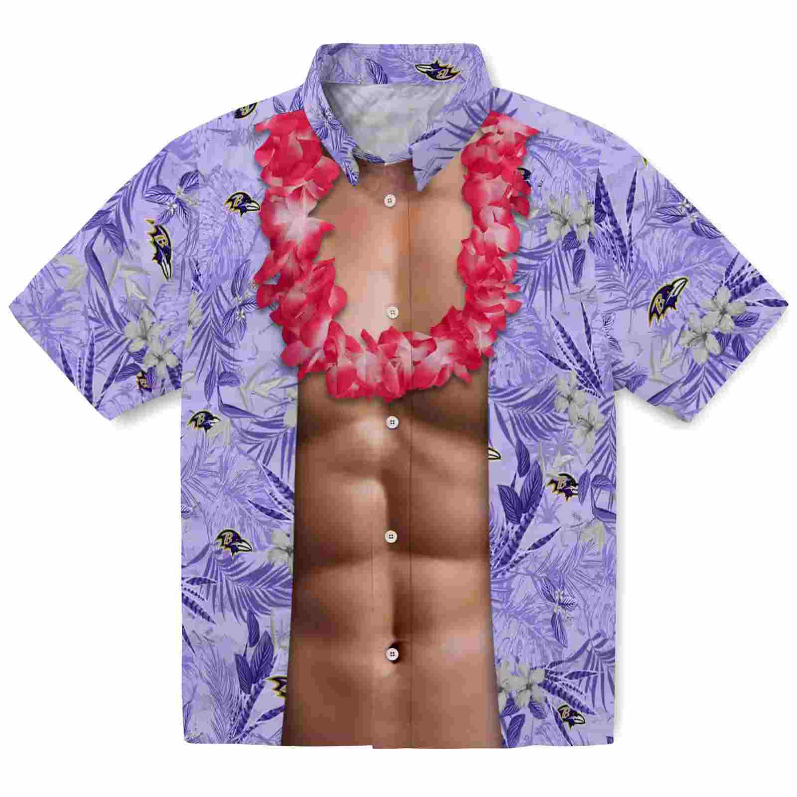 Baltimore Ravens Chest Illusion Purple Hawaiian Shirt