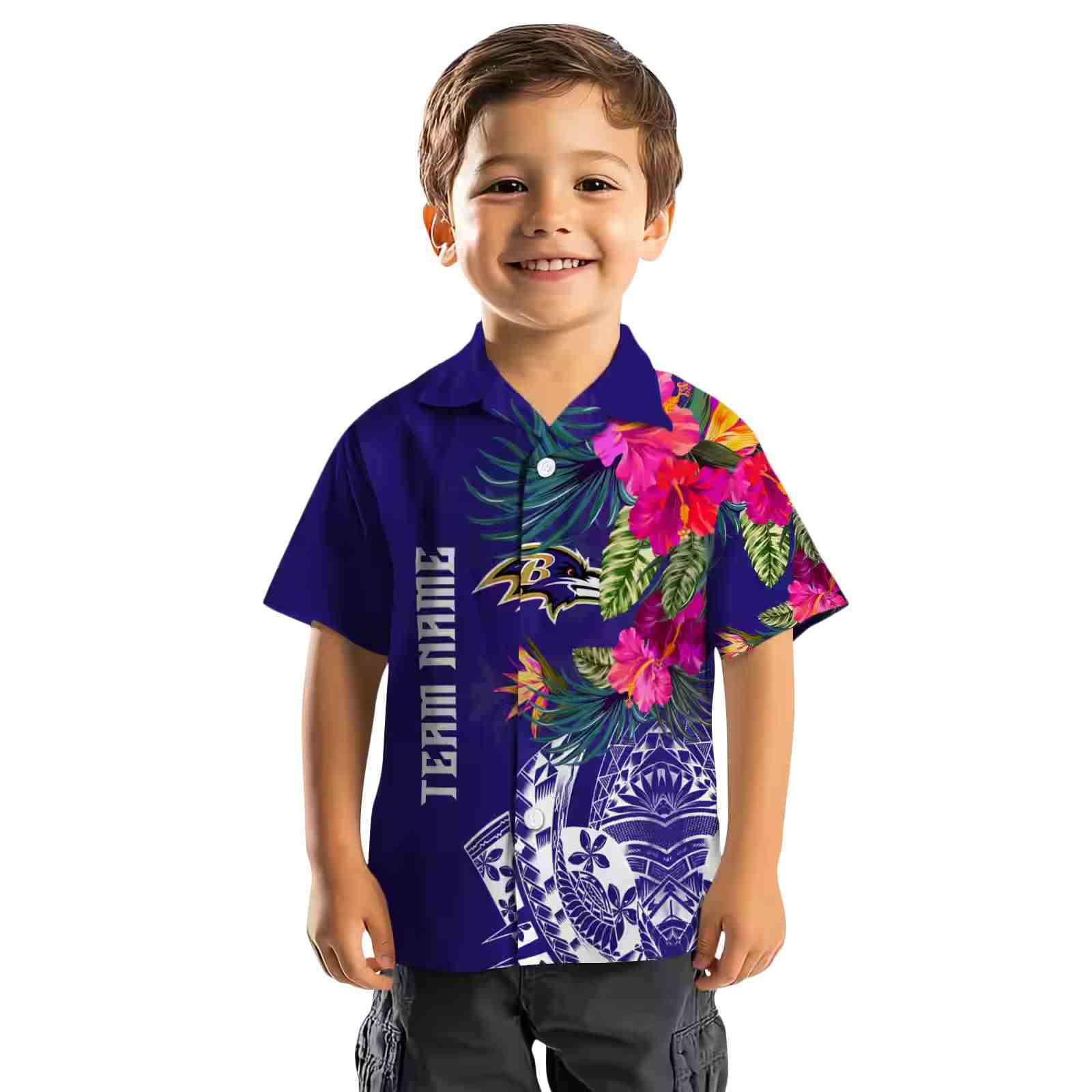 baltimore ravens floral polynesian purple hawaiian shirt top rated