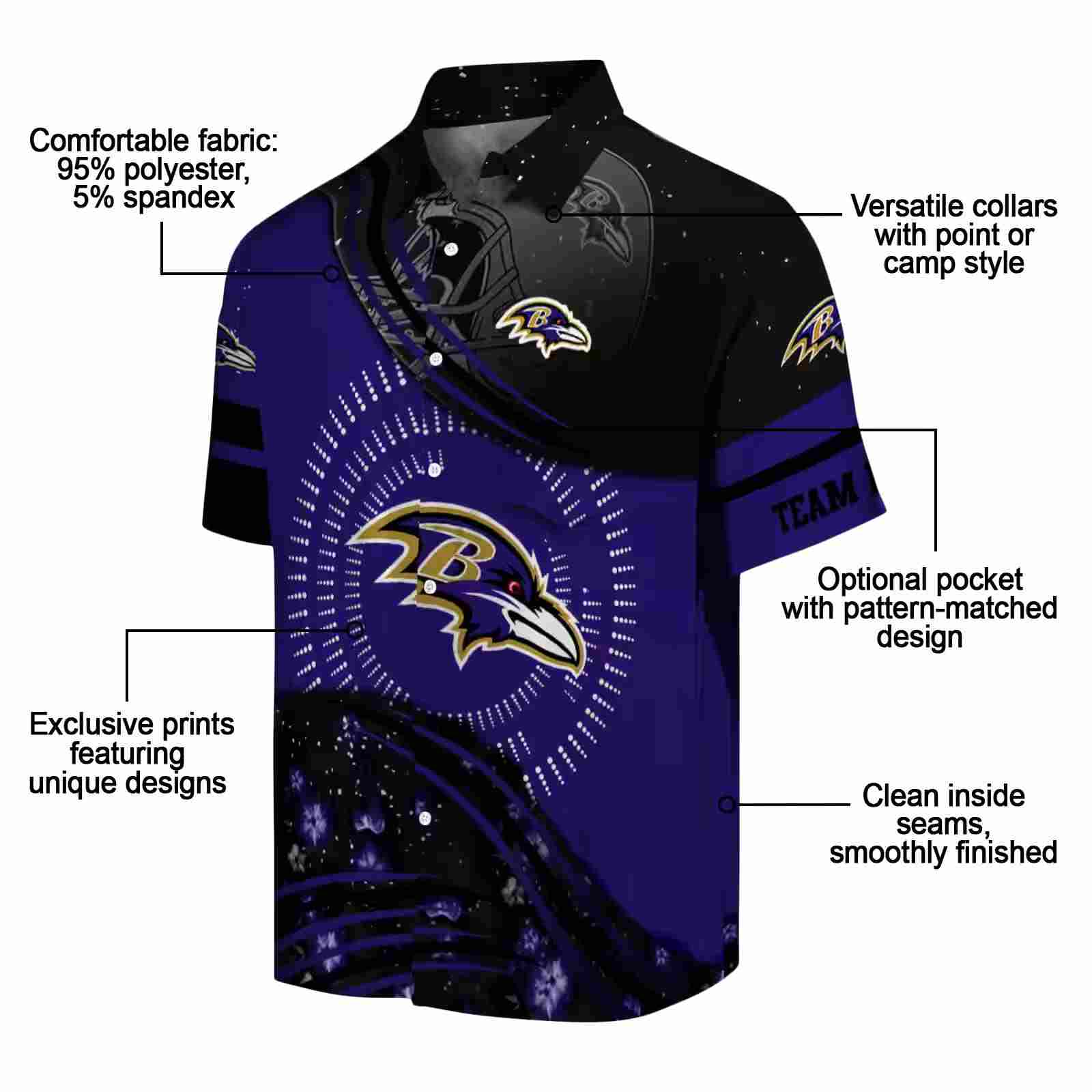 baltimore ravens football wave purple black hawaiian shirt new arrival