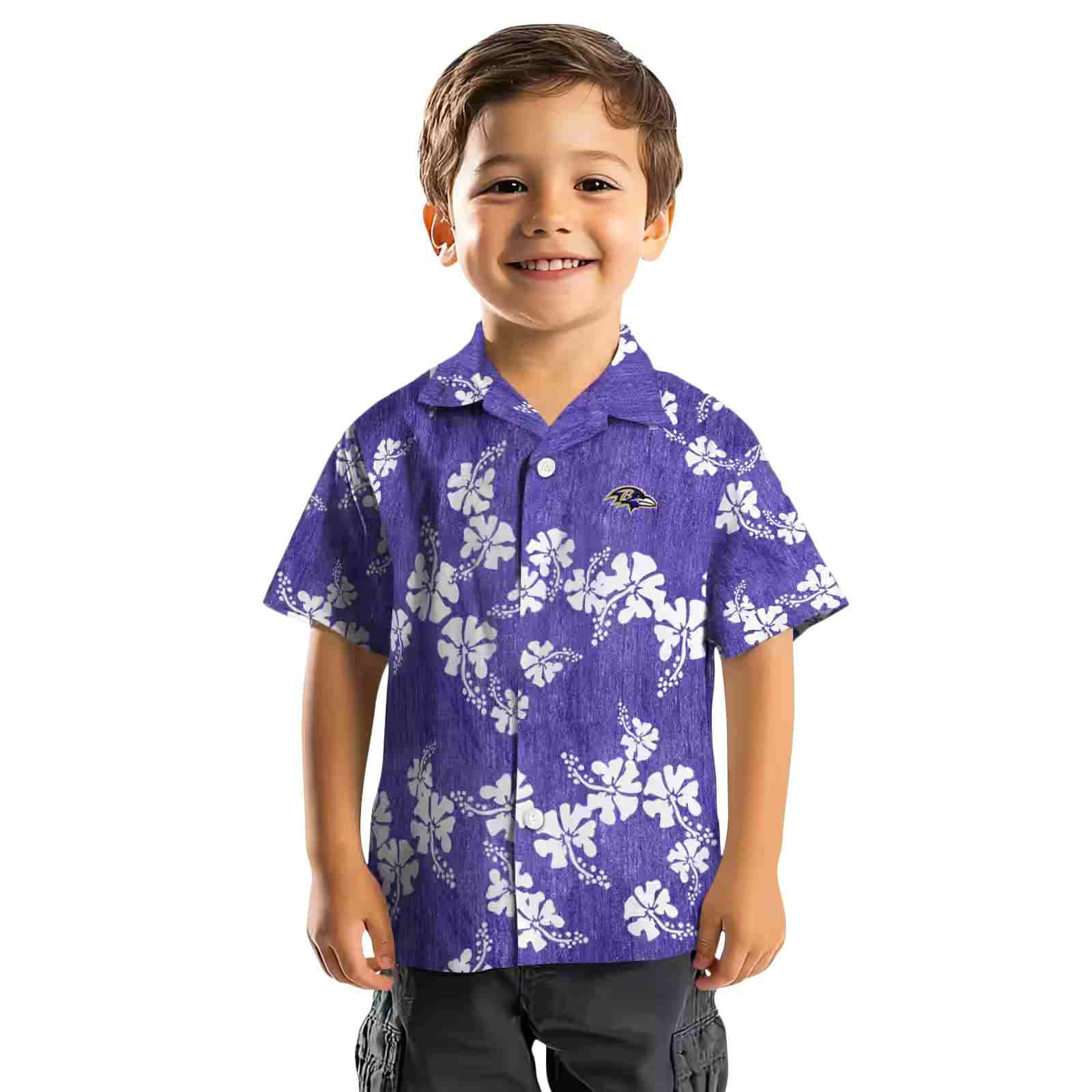 baltimore ravens hibiscus clusters purple hawaiian shirt top rated