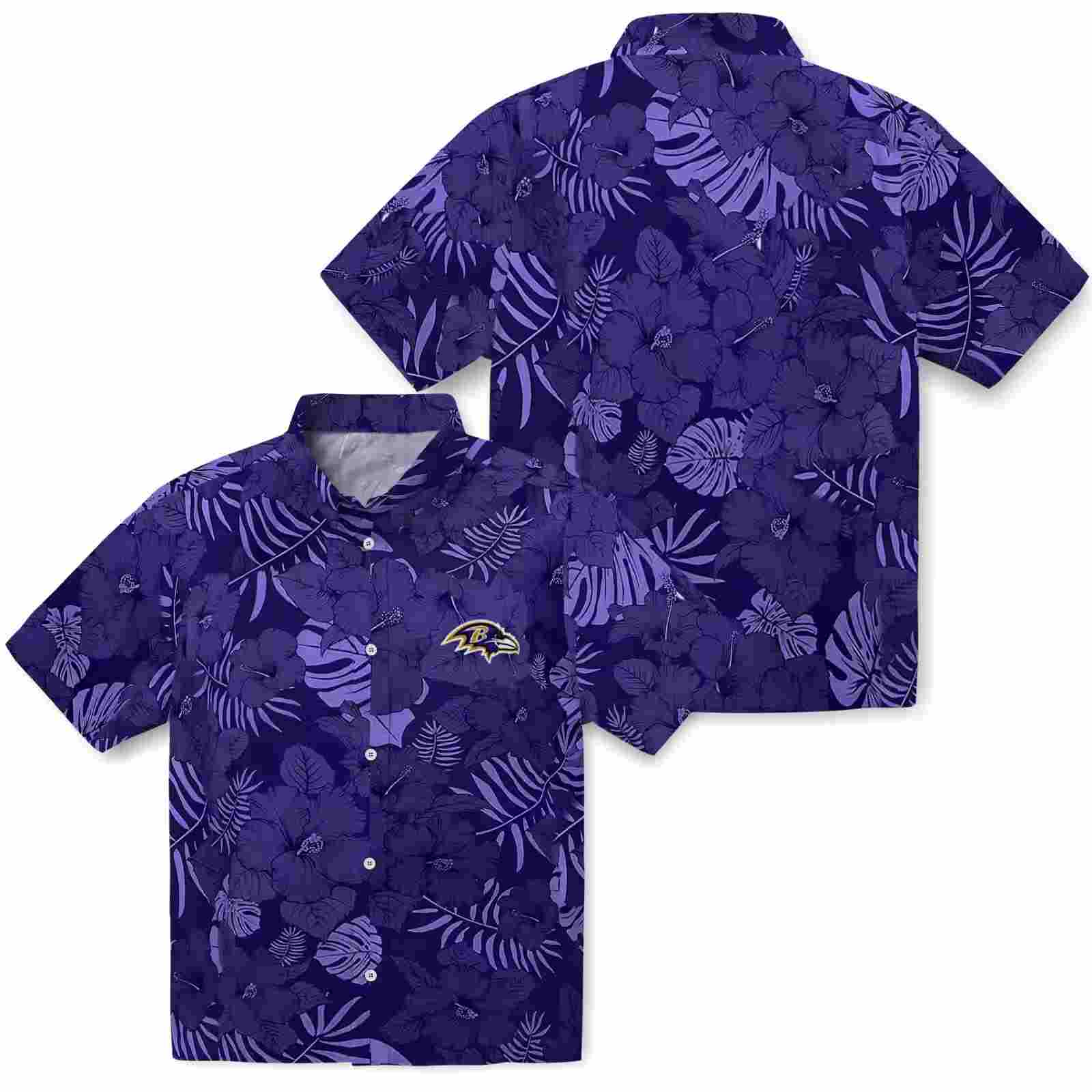 baltimore ravens jungle vibes purple hawaiian shirt high quality