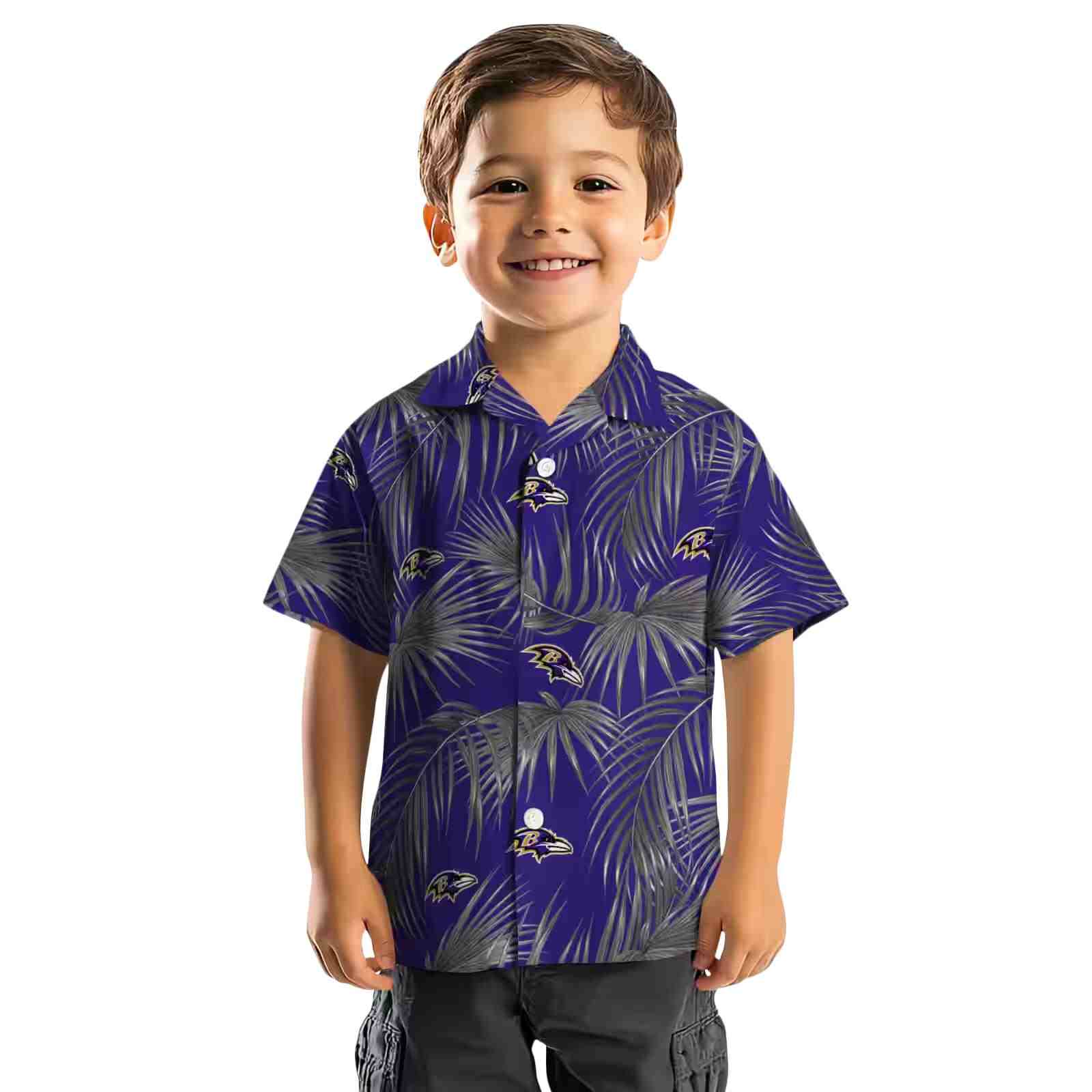 baltimore ravens leafy palms purple hawaiian shirt top rated