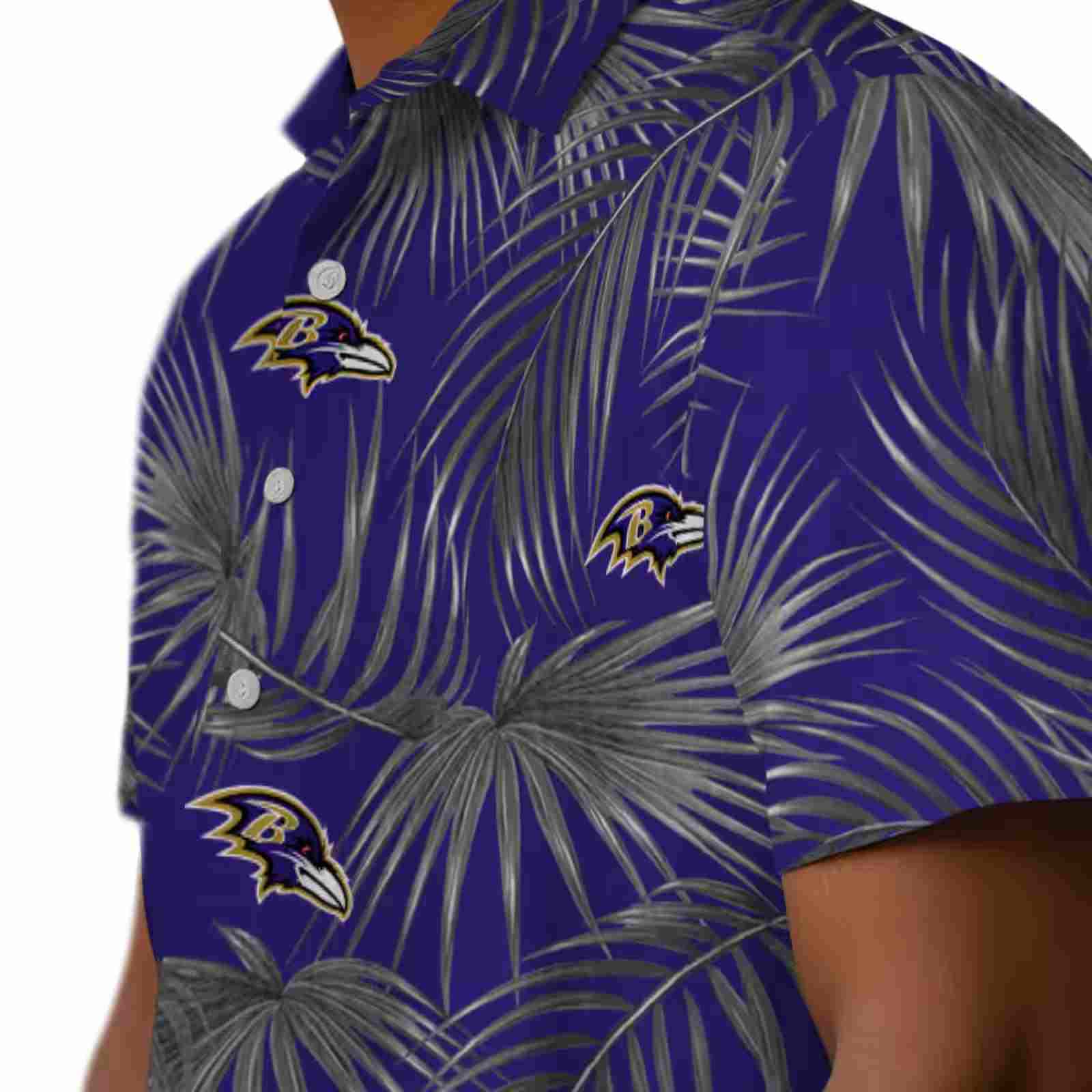 baltimore ravens leafy palms purple hawaiian shirt trendy