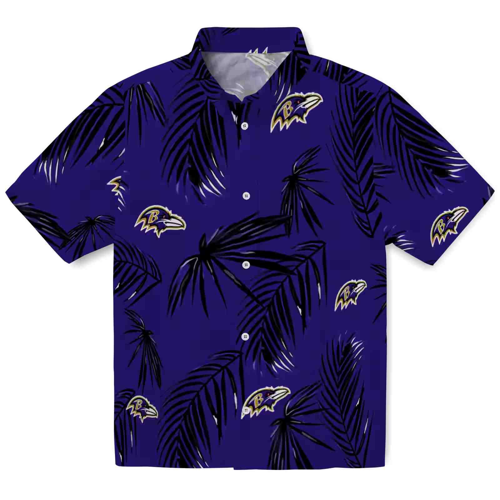 Baltimore Ravens Palm Leaf Purple Hawaiian Shirt