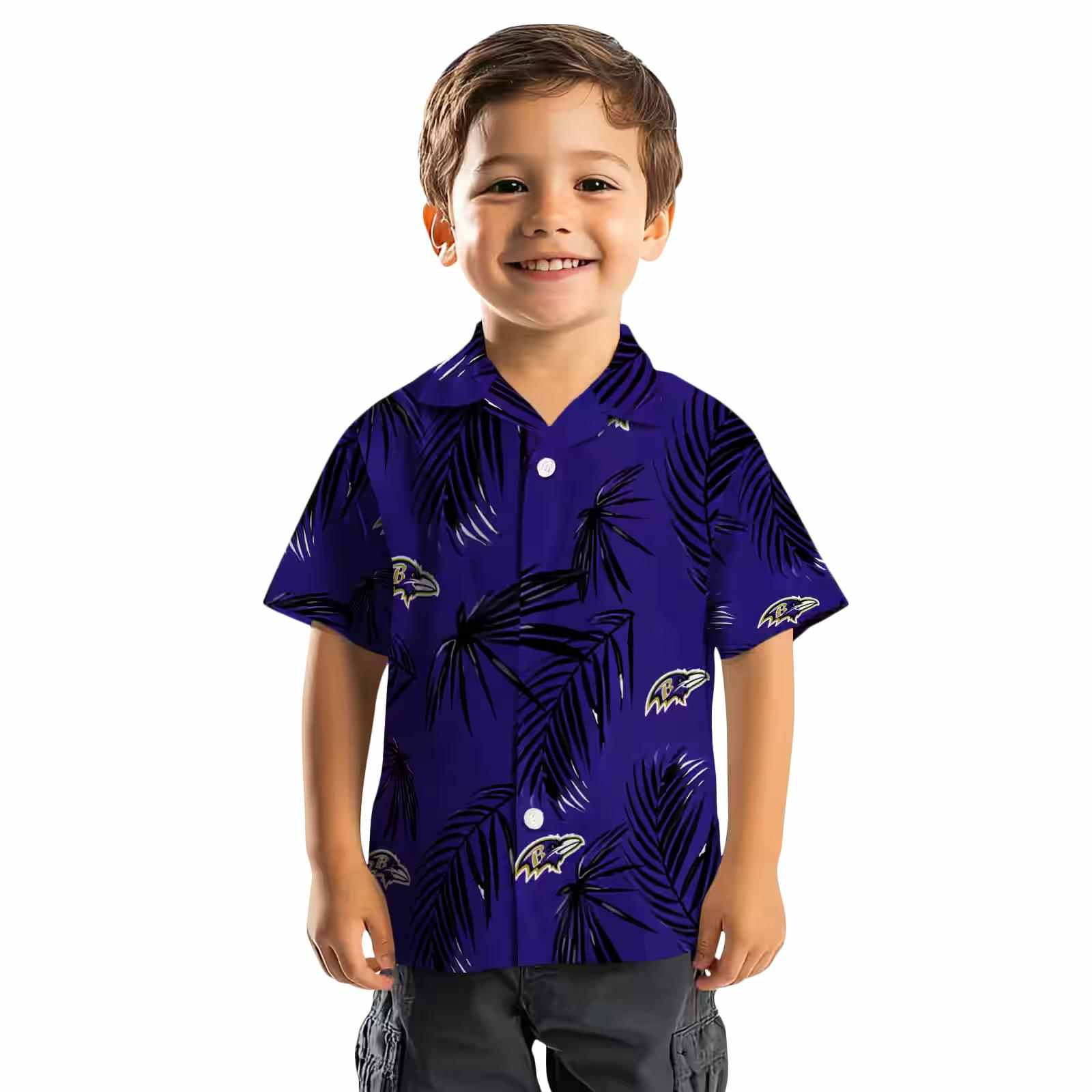 baltimore ravens palm leaf purple hawaiian shirt top rated