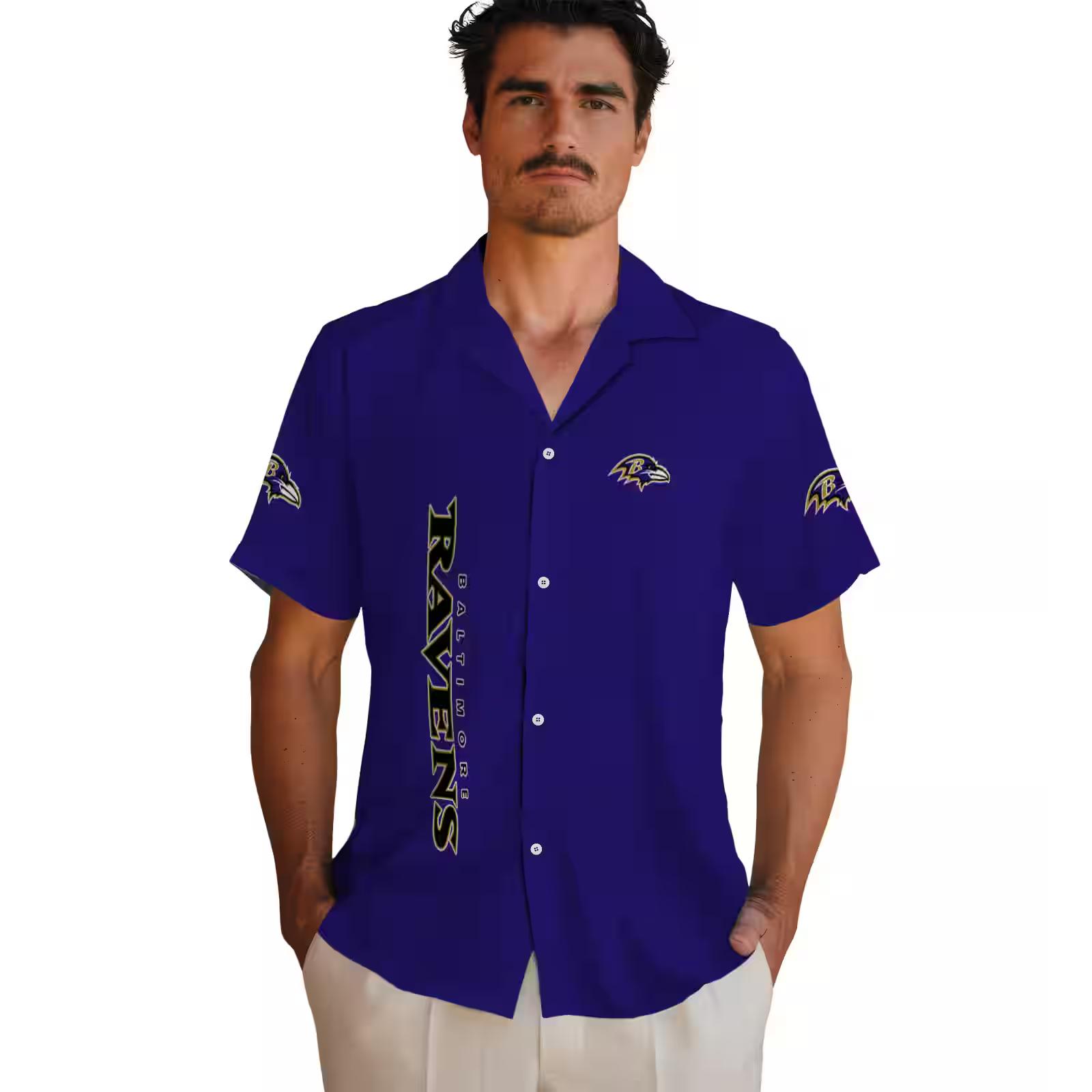 baltimore ravens stuart minion purple hawaiian shirt fashion forward