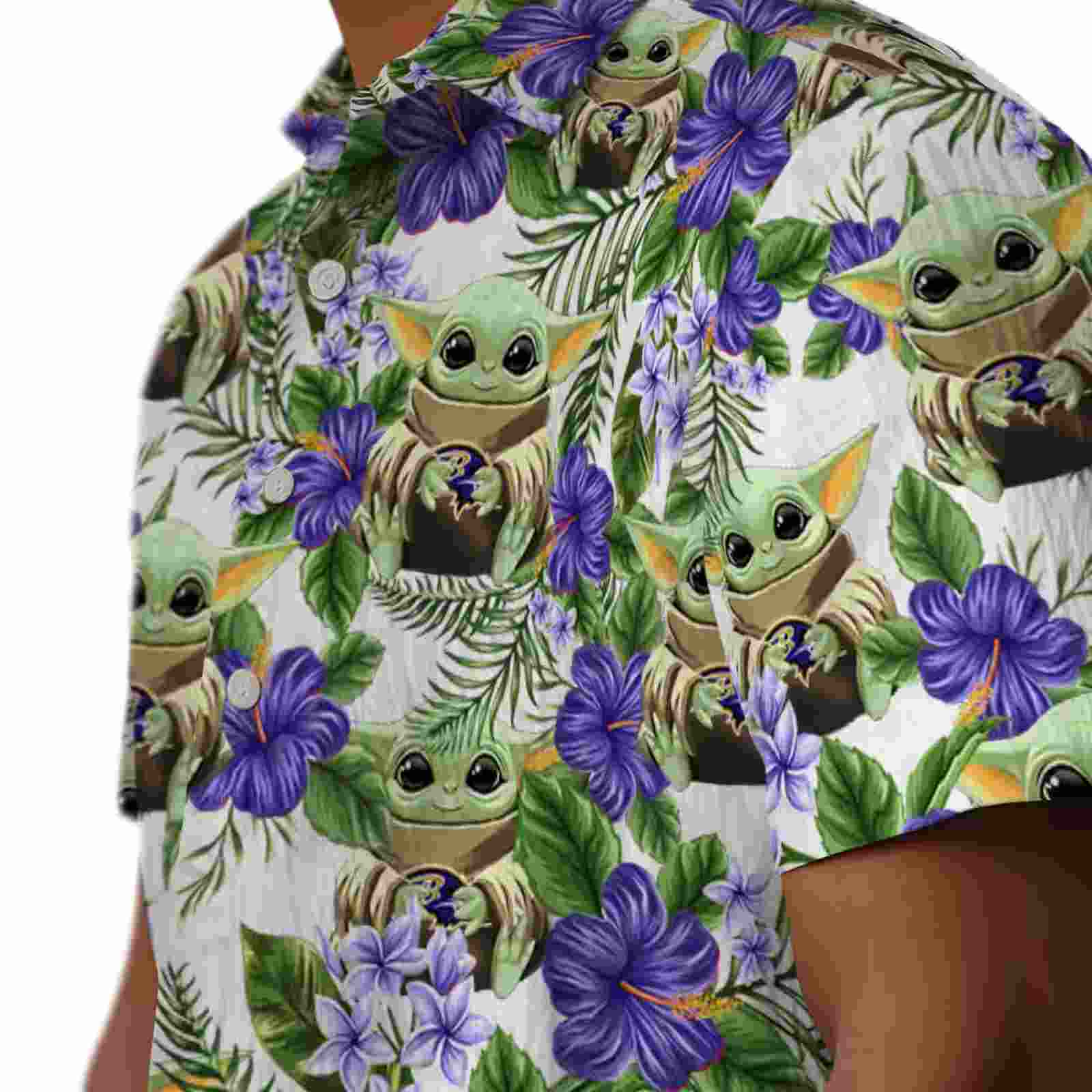 baltimore ravens tropical yoda green hawaiian shirt trendy