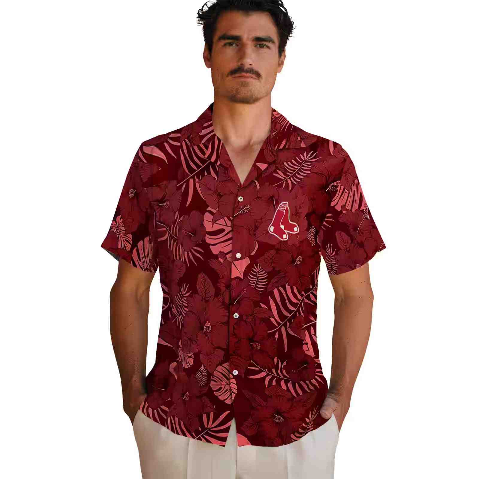 boston red sox jungle vibes red hawaiian shirt fashion forward