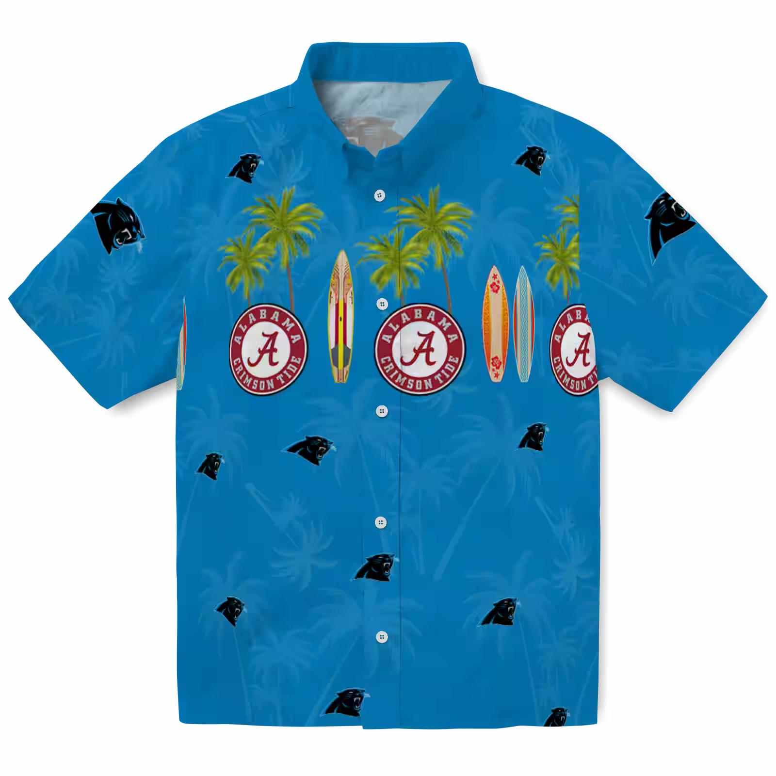 carolina panthers surfboard palm blue hawaiian shirt best selling