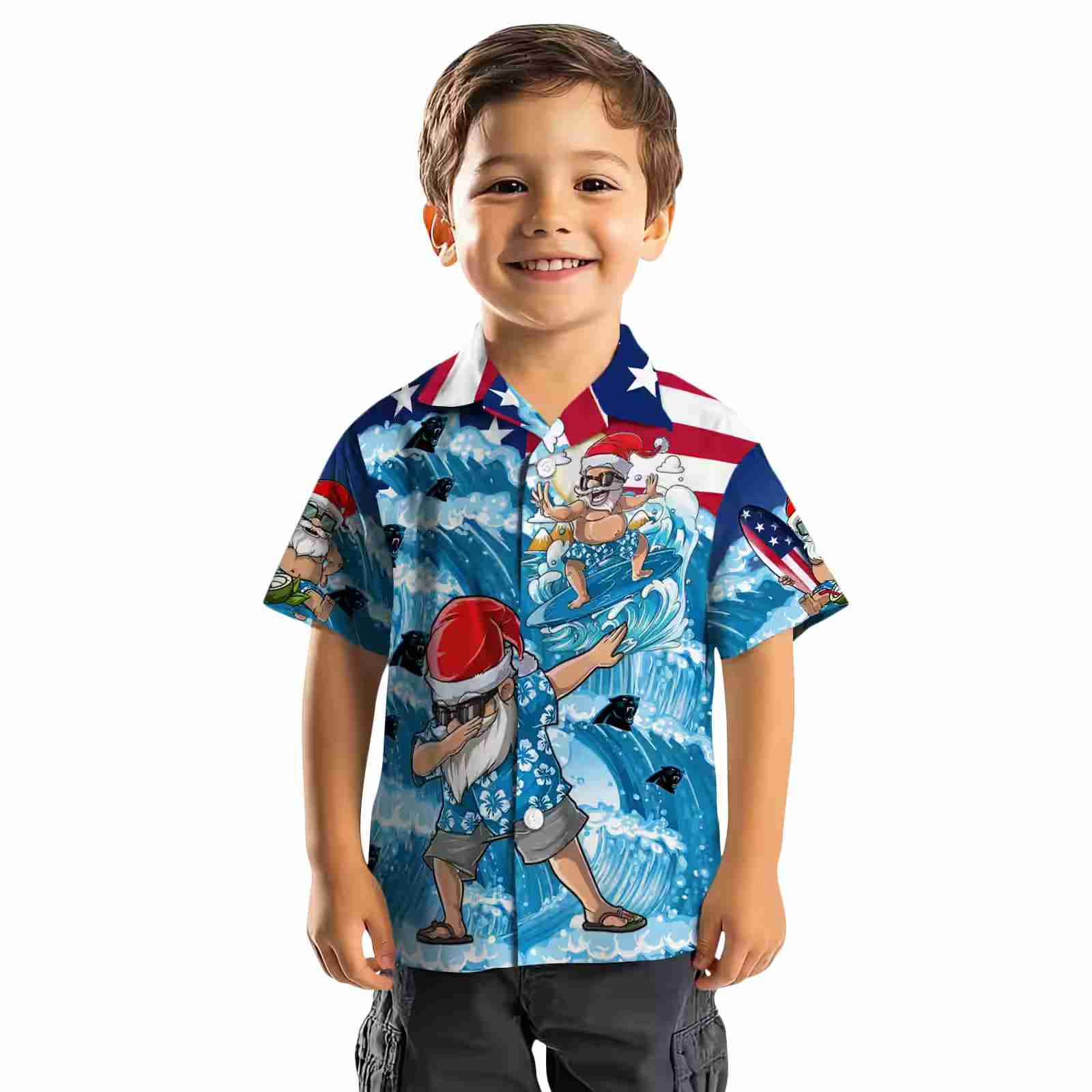 carolina panthers surfing santa blue hawaiian shirt top rated