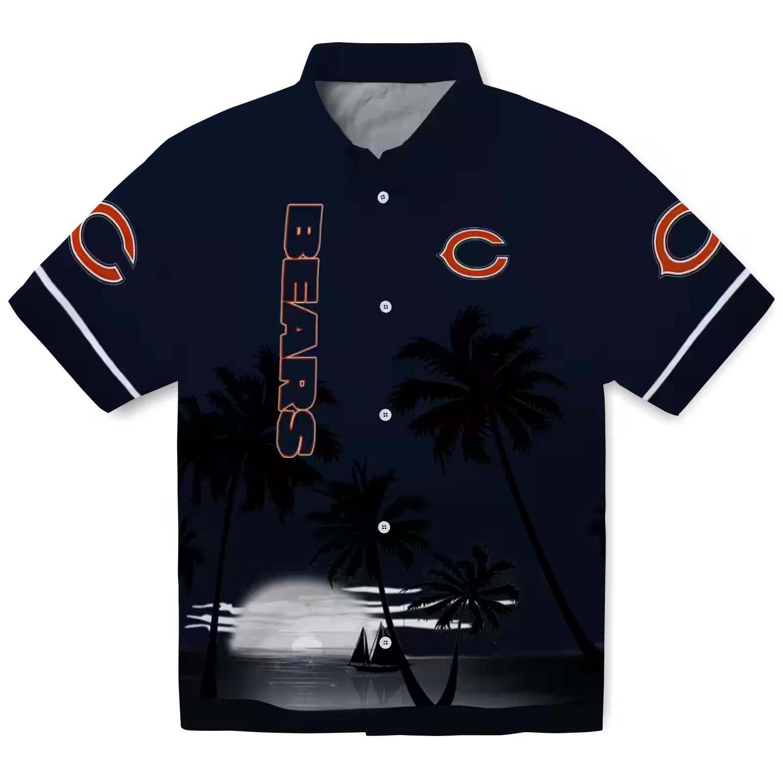 chicago bears beach sunset blue black hawaiian shirt best selling