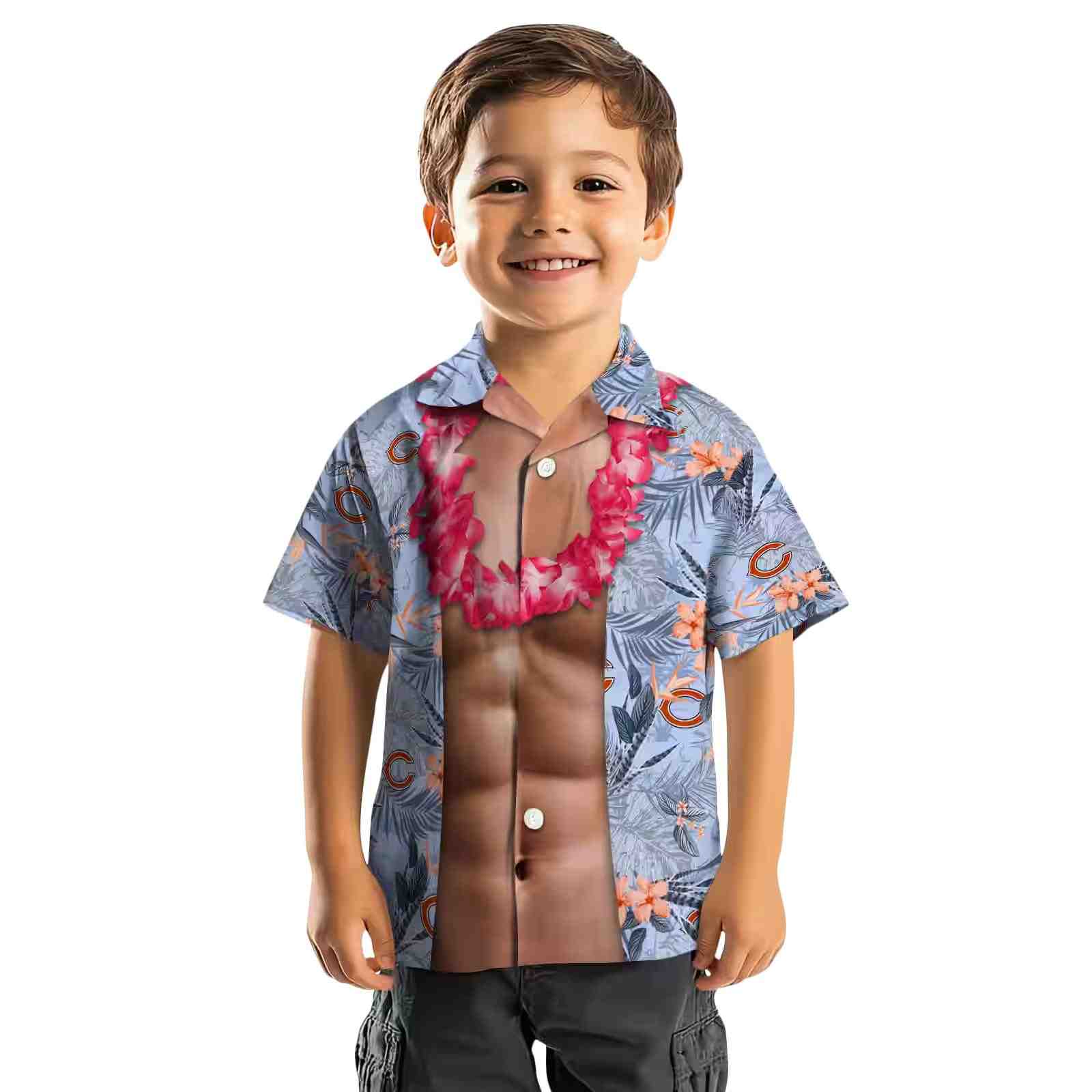 chicago bears chest illusion blue hawaiian shirt top rated