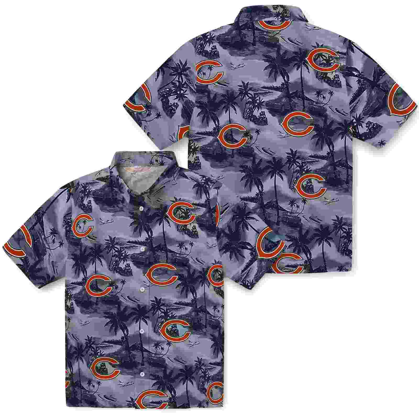 chicago bears coastal palms blue hawaiian shirt high quality