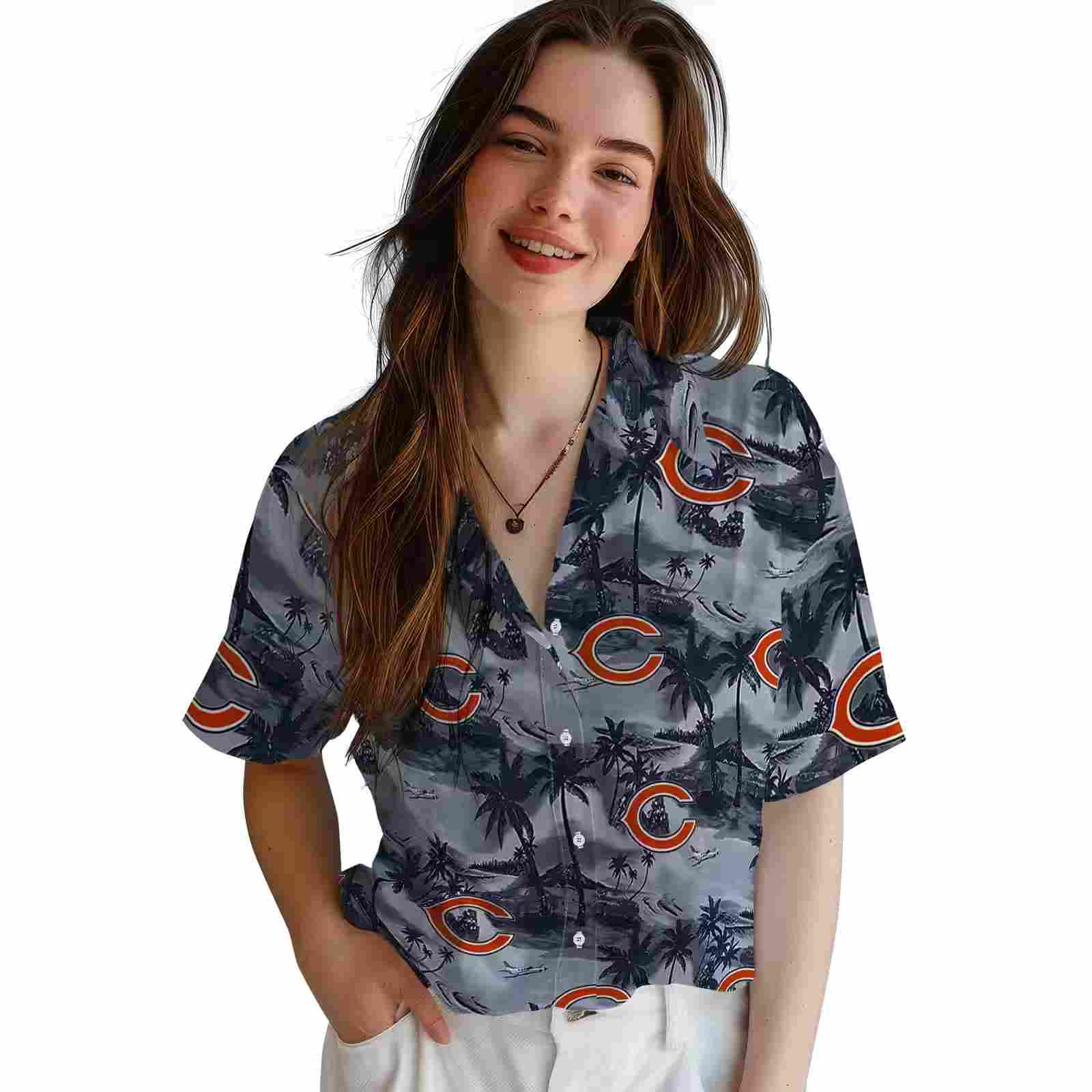 chicago bears coastal palms blue hawaiian shirt latest model