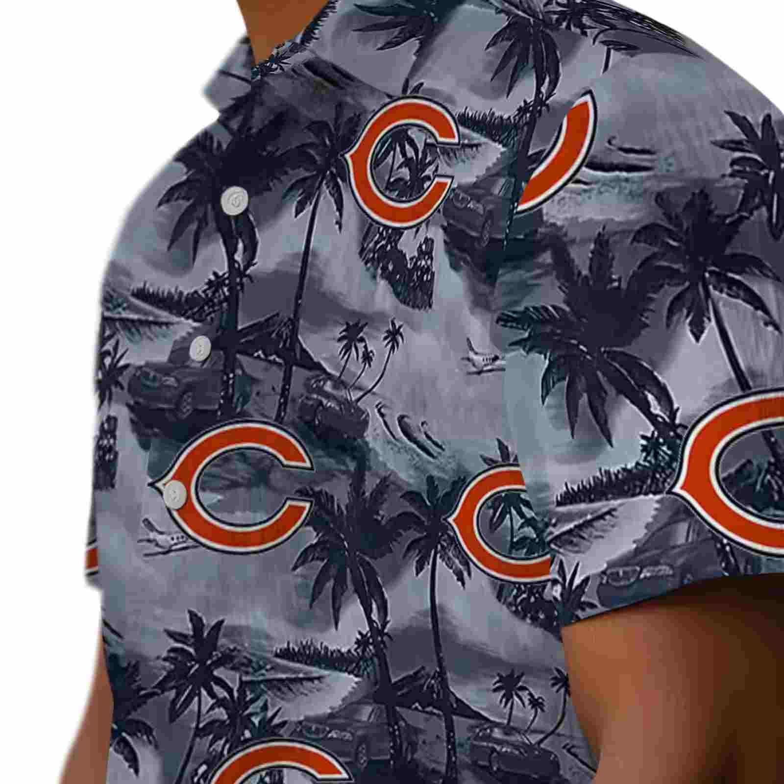 chicago bears coastal palms blue hawaiian shirt trendy