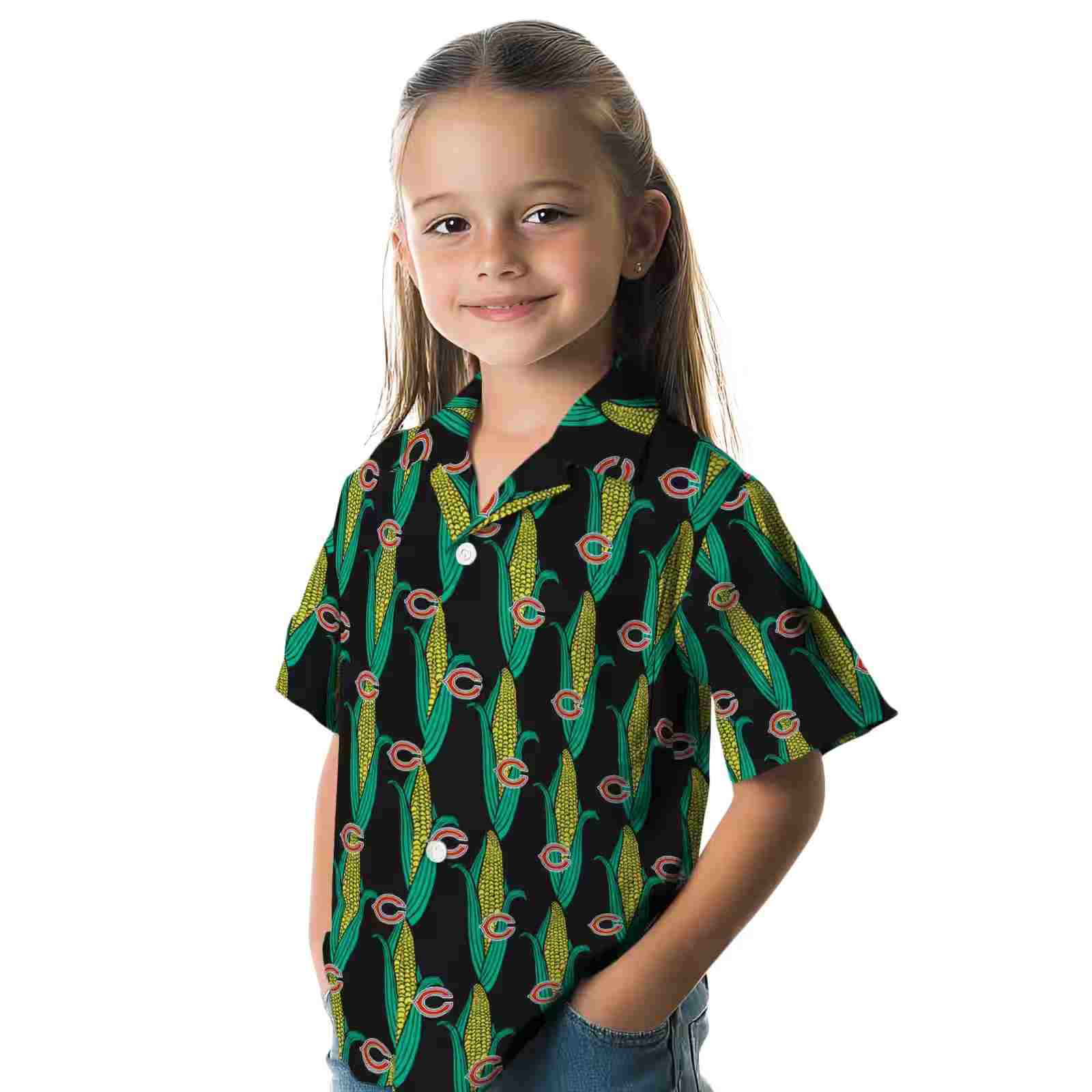 chicago bears corn motifs black green hawaiian shirt premium grade