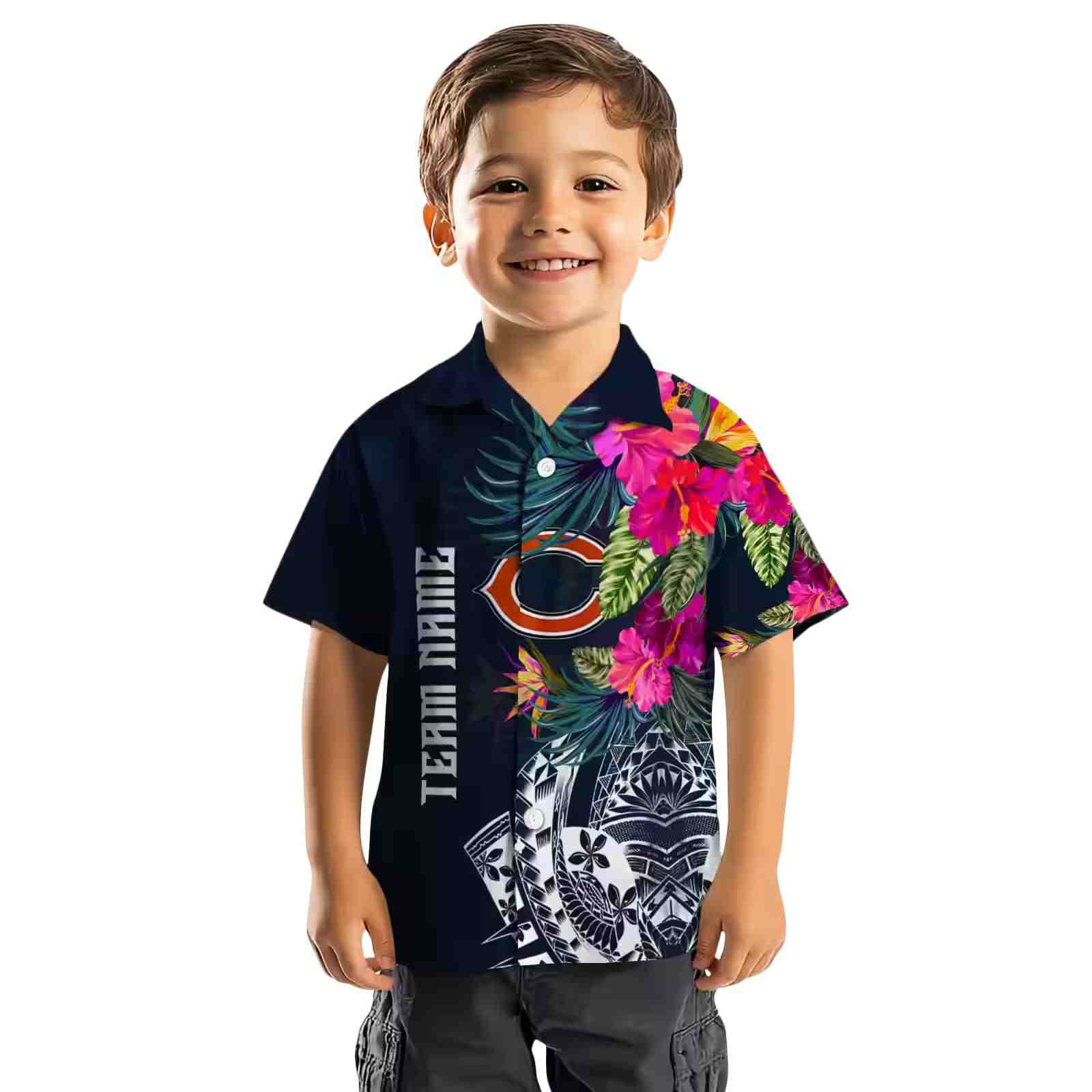 chicago bears floral polynesian blue hawaiian shirt top rated