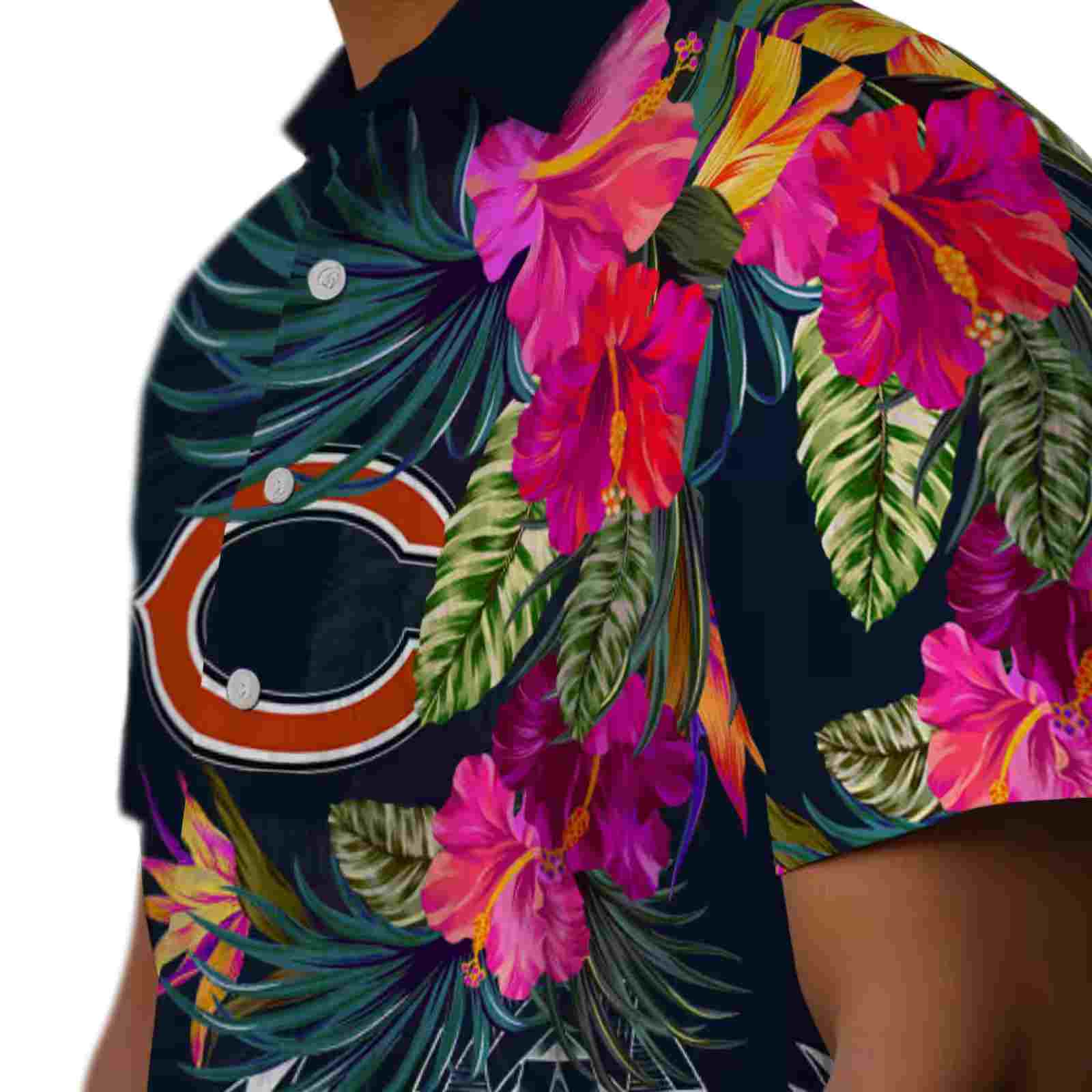 chicago bears floral polynesian blue hawaiian shirt trendy