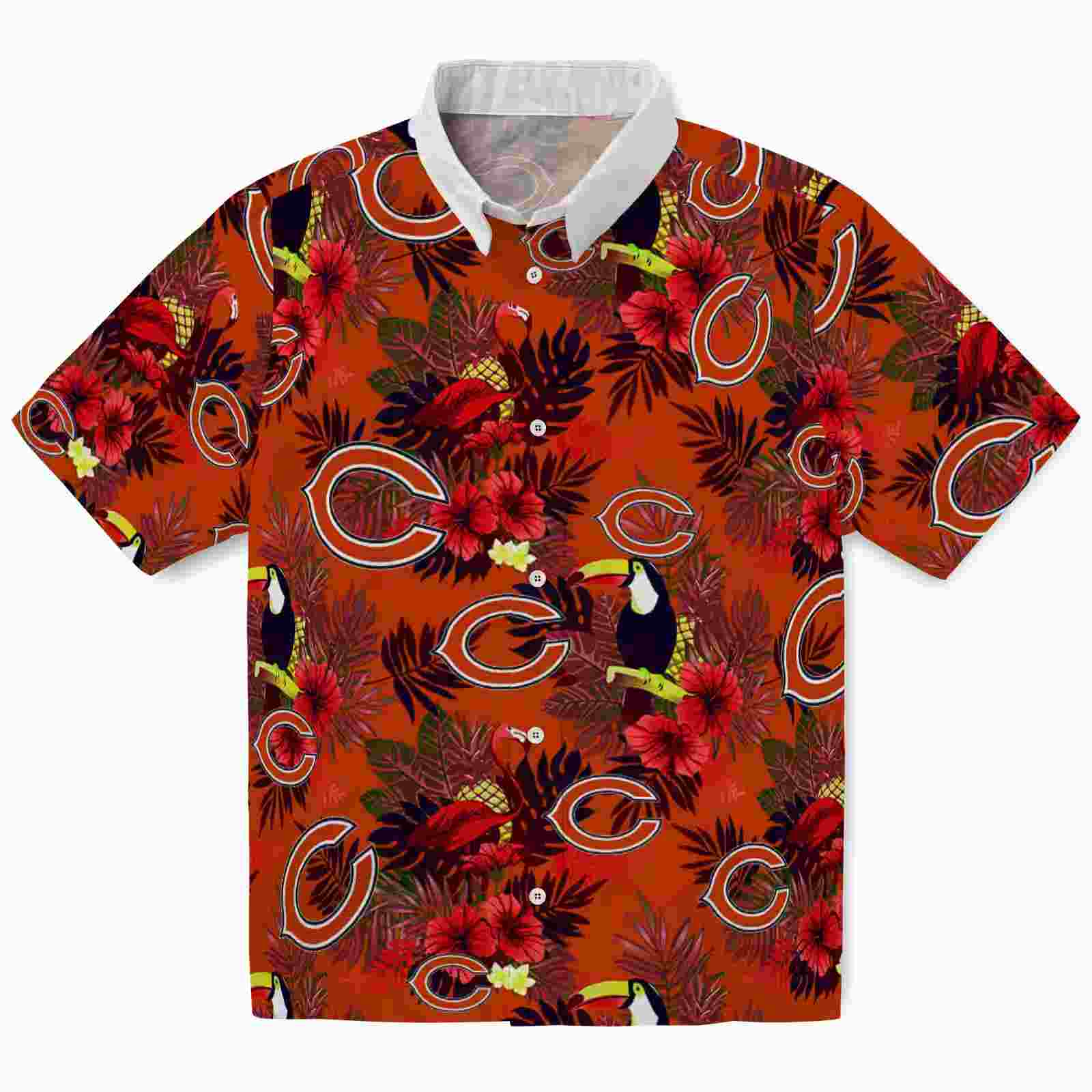 chicago bears floral toucan blue red hawaiian shirt best selling