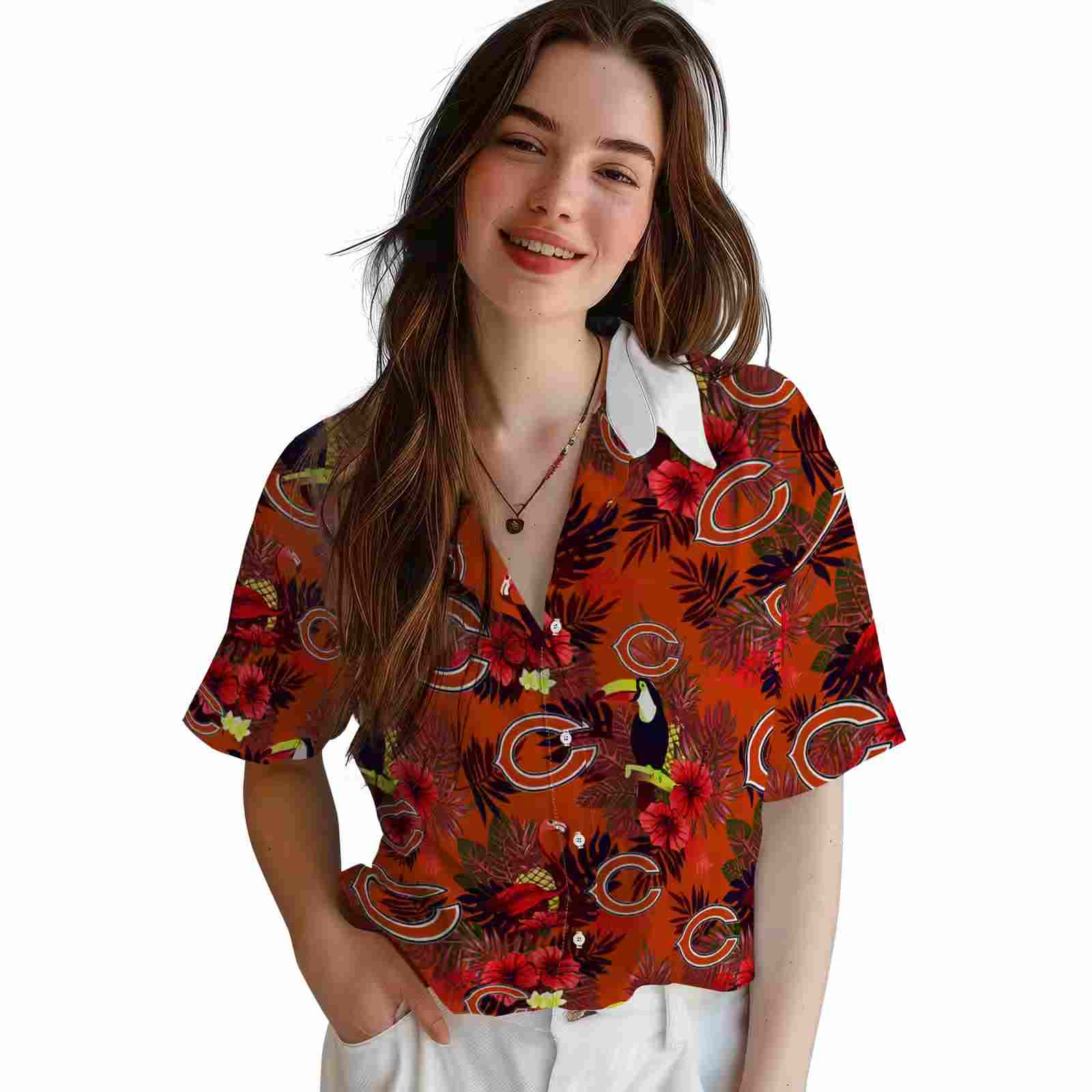 chicago bears floral toucan blue red hawaiian shirt latest model