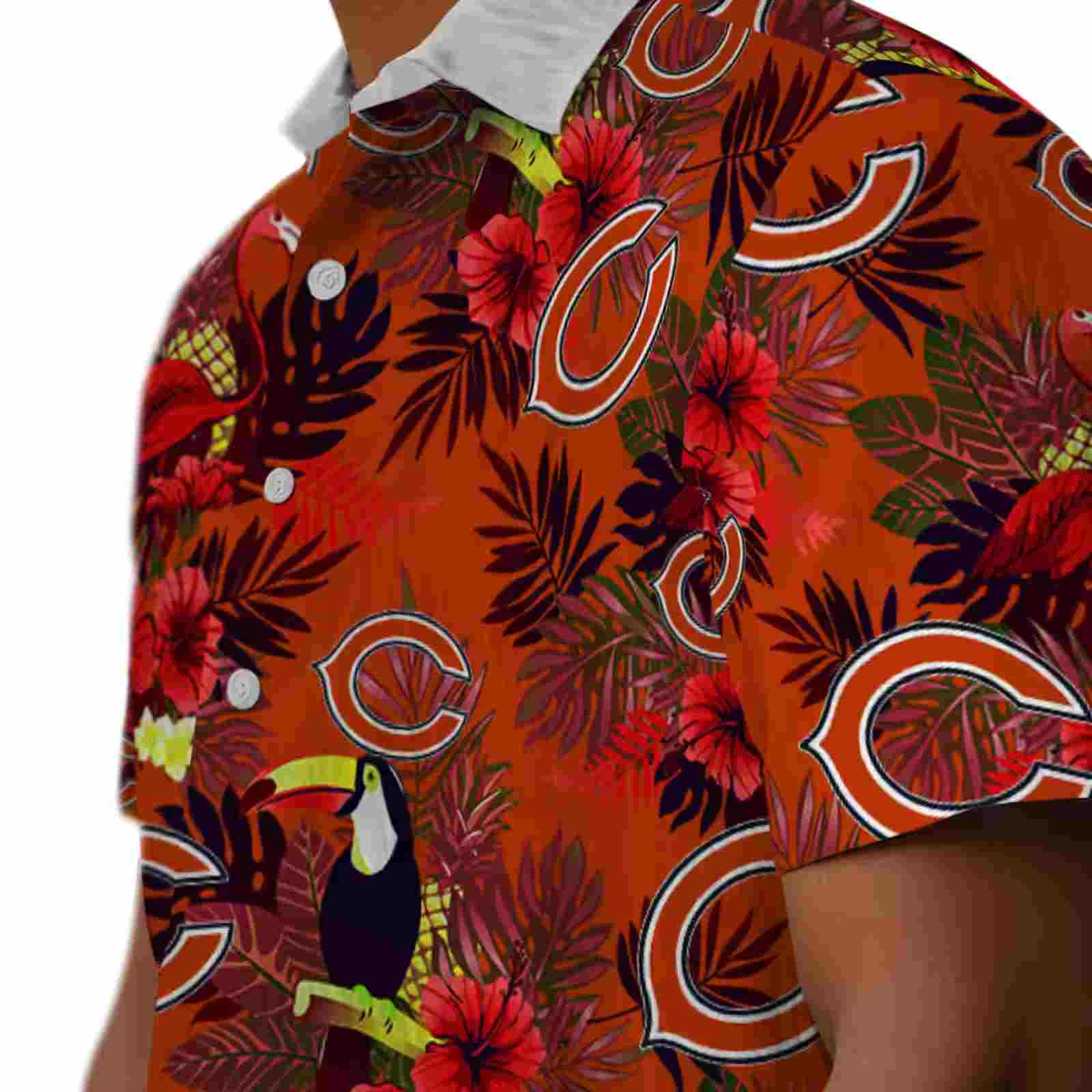 chicago bears floral toucan blue red hawaiian shirt trendy