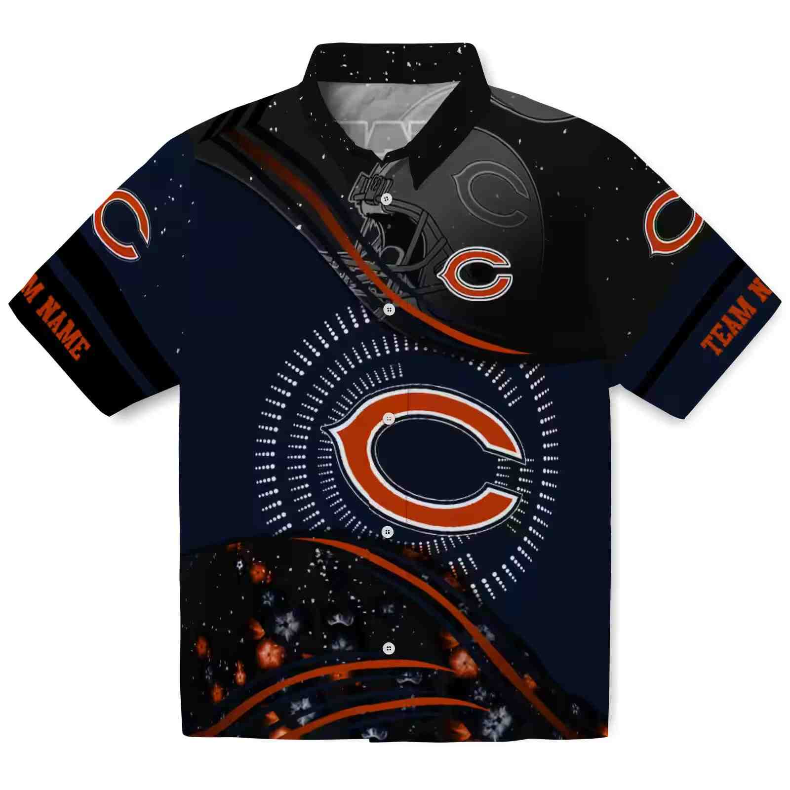 chicago bears football wave blue black hawaiian shirt best selling