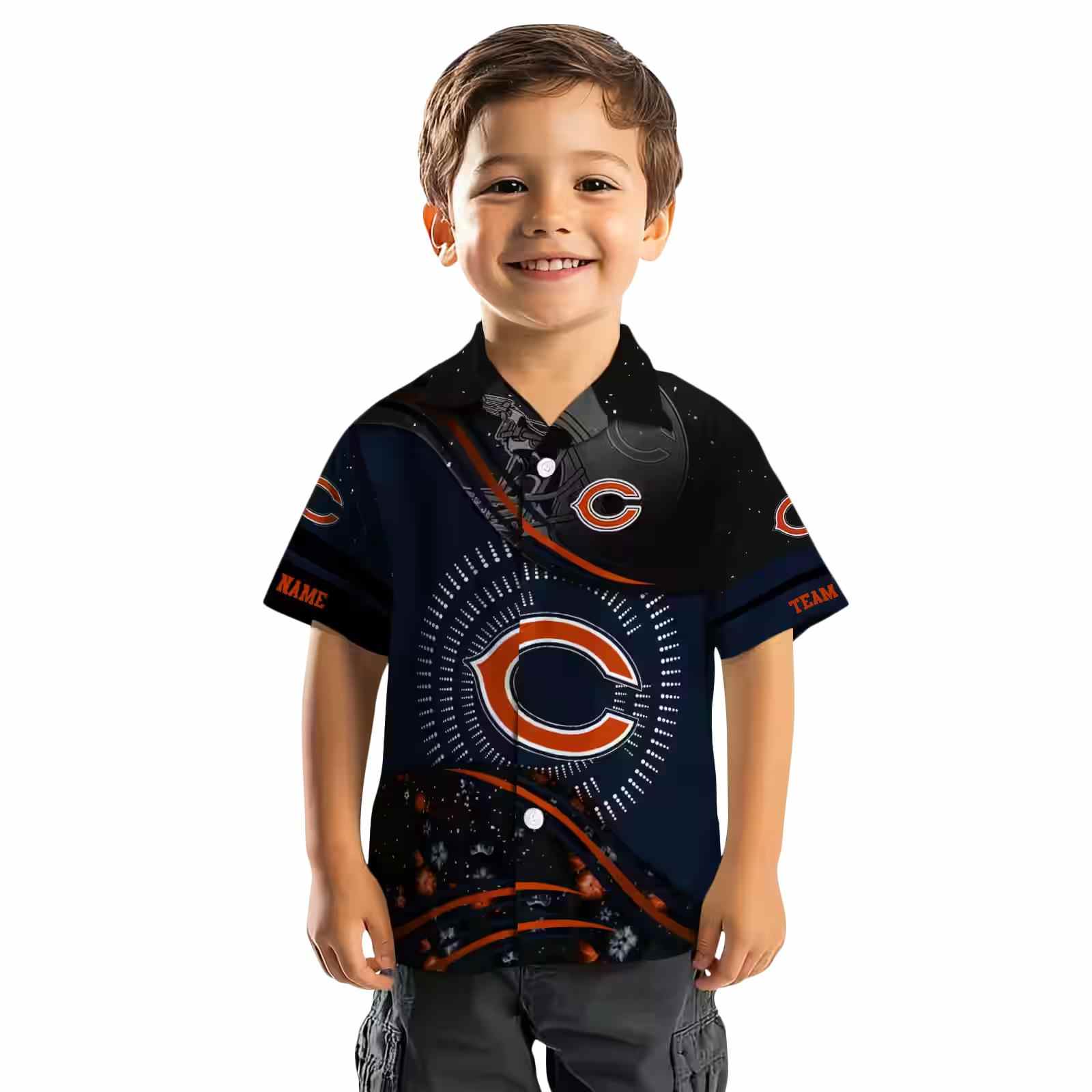 chicago bears football wave blue black hawaiian shirt top rated