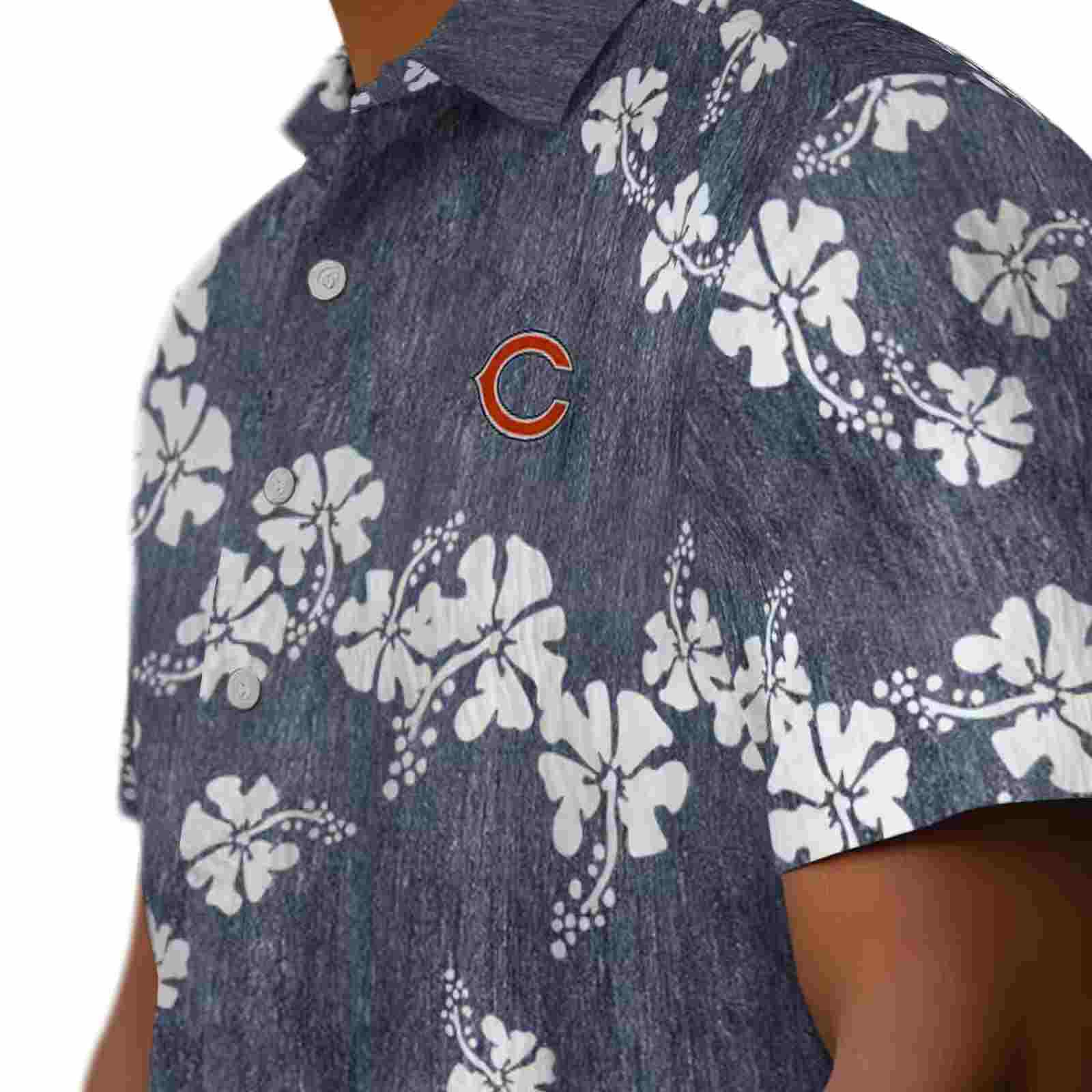 chicago bears hibiscus clusters blue hawaiian shirt trendy