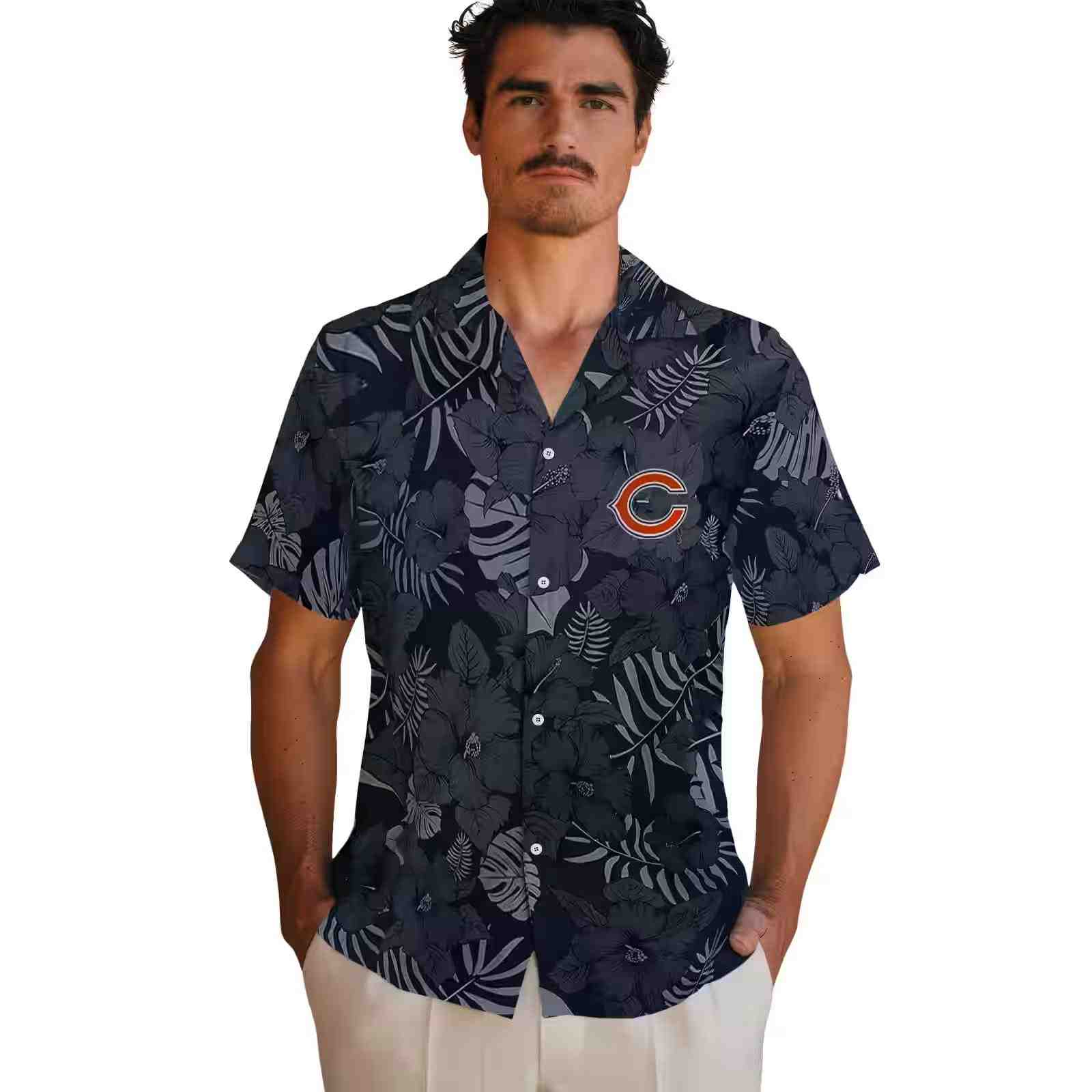 chicago bears jungle vibes blue hawaiian shirt fashion forward