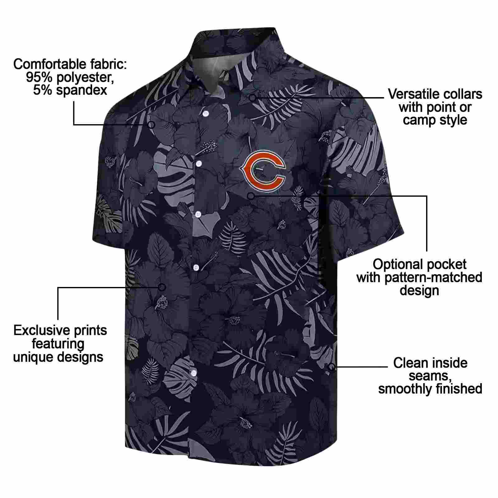 chicago bears jungle vibes blue hawaiian shirt new arrival